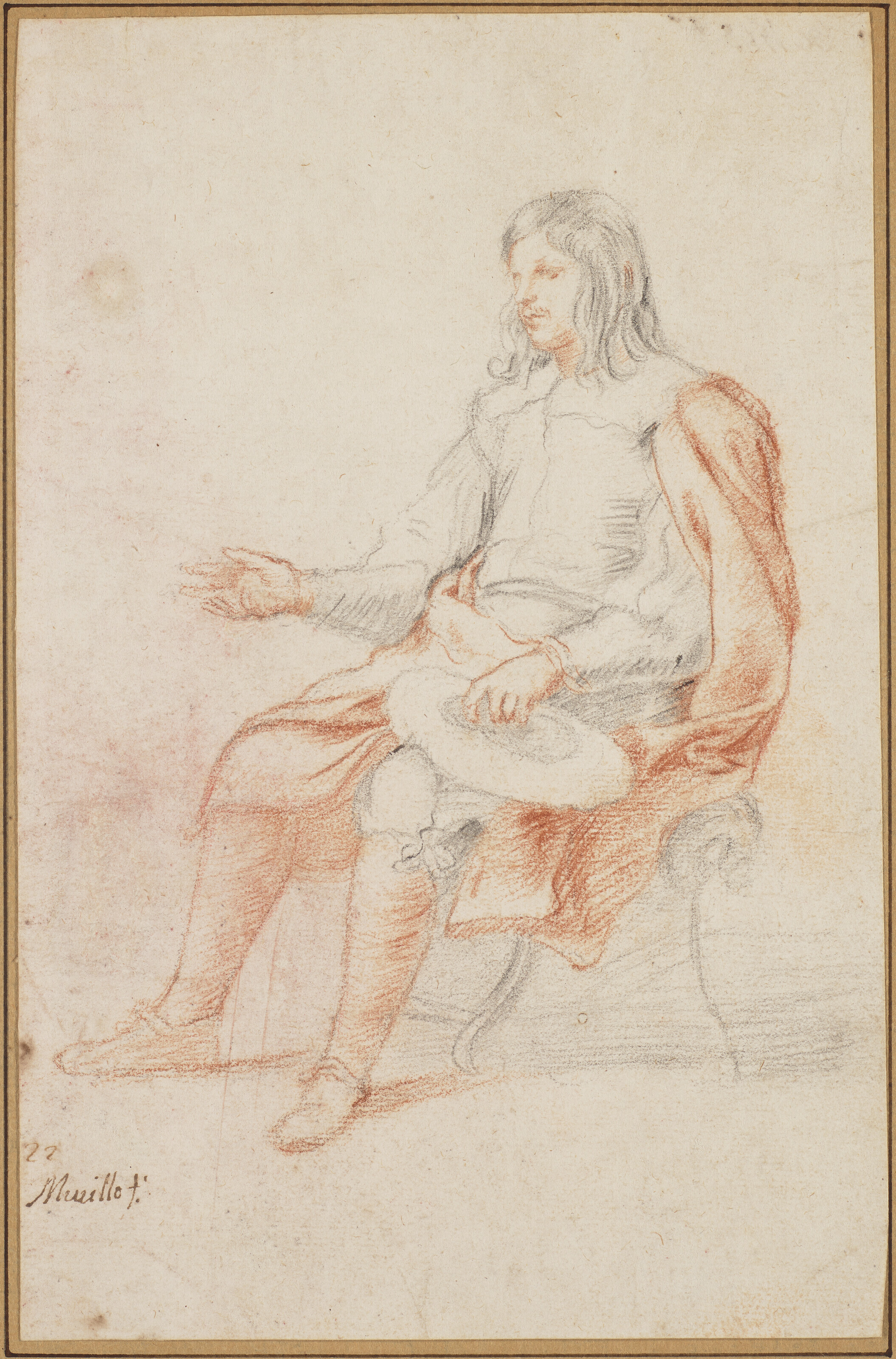 Bartolomé Esteban Murillo — Этюд с человеком, который путешествует верхом на гошке (сзади); Прогулка с глазу на глаз (сзади), изображение 1