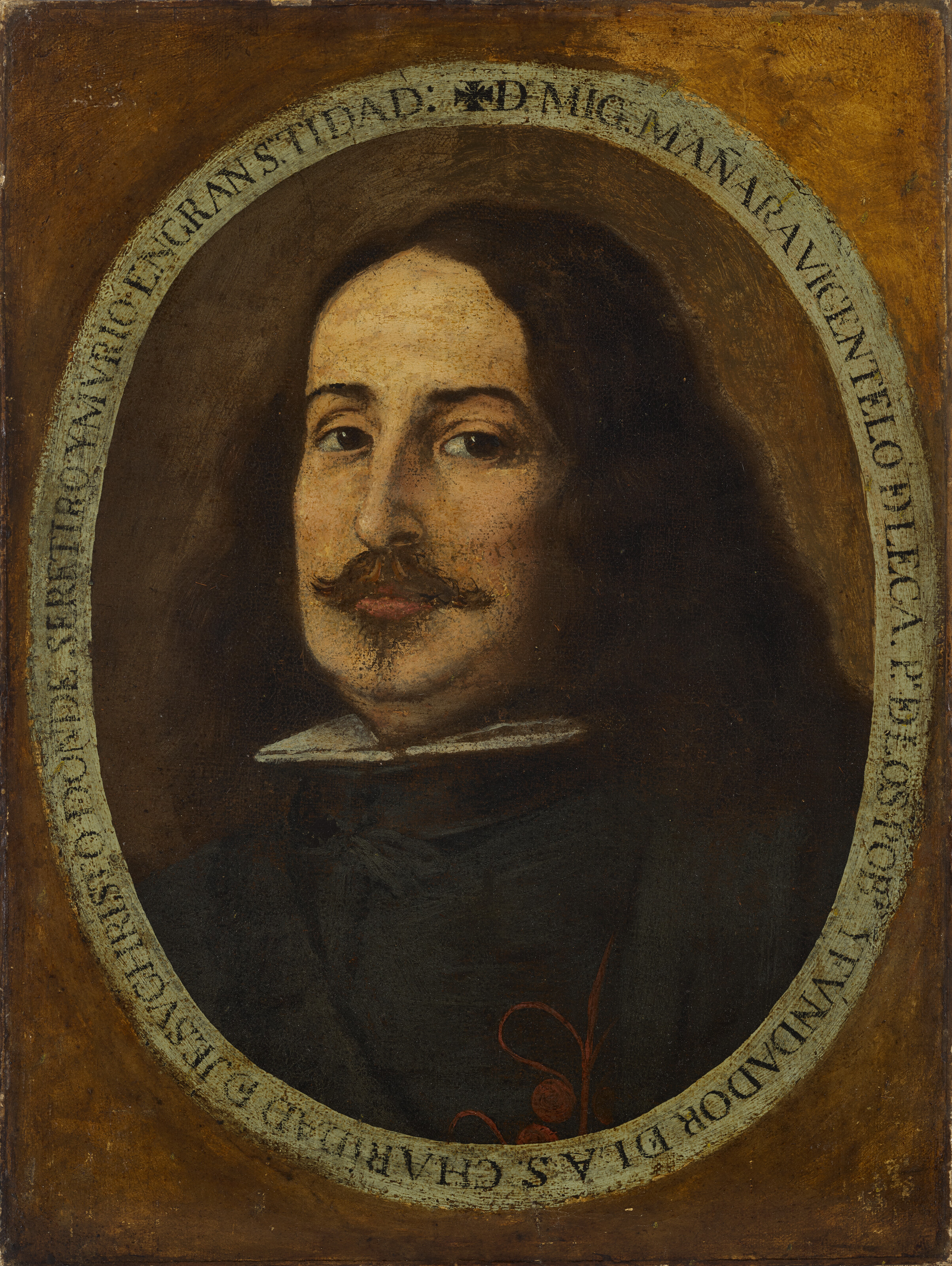 Bartolomé Esteban Murillo — Портрет джентльмена в полный рост, обозначенный в надписи как Мигель Маньяра Висентело де Лека (1627-1679), в раскрашенном овале.