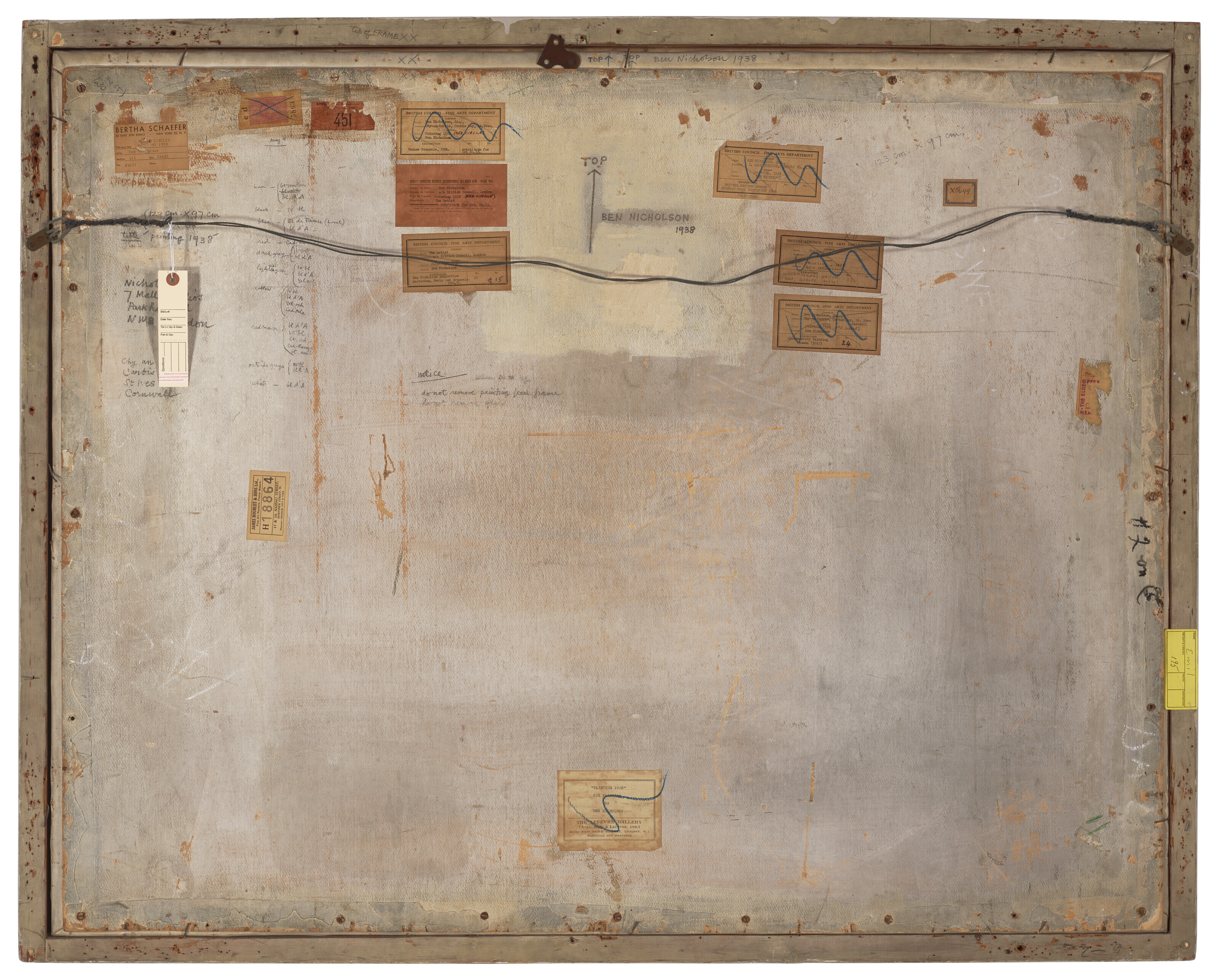 Ben Nicholson — картина 1938 года (красный круг), изображение 3