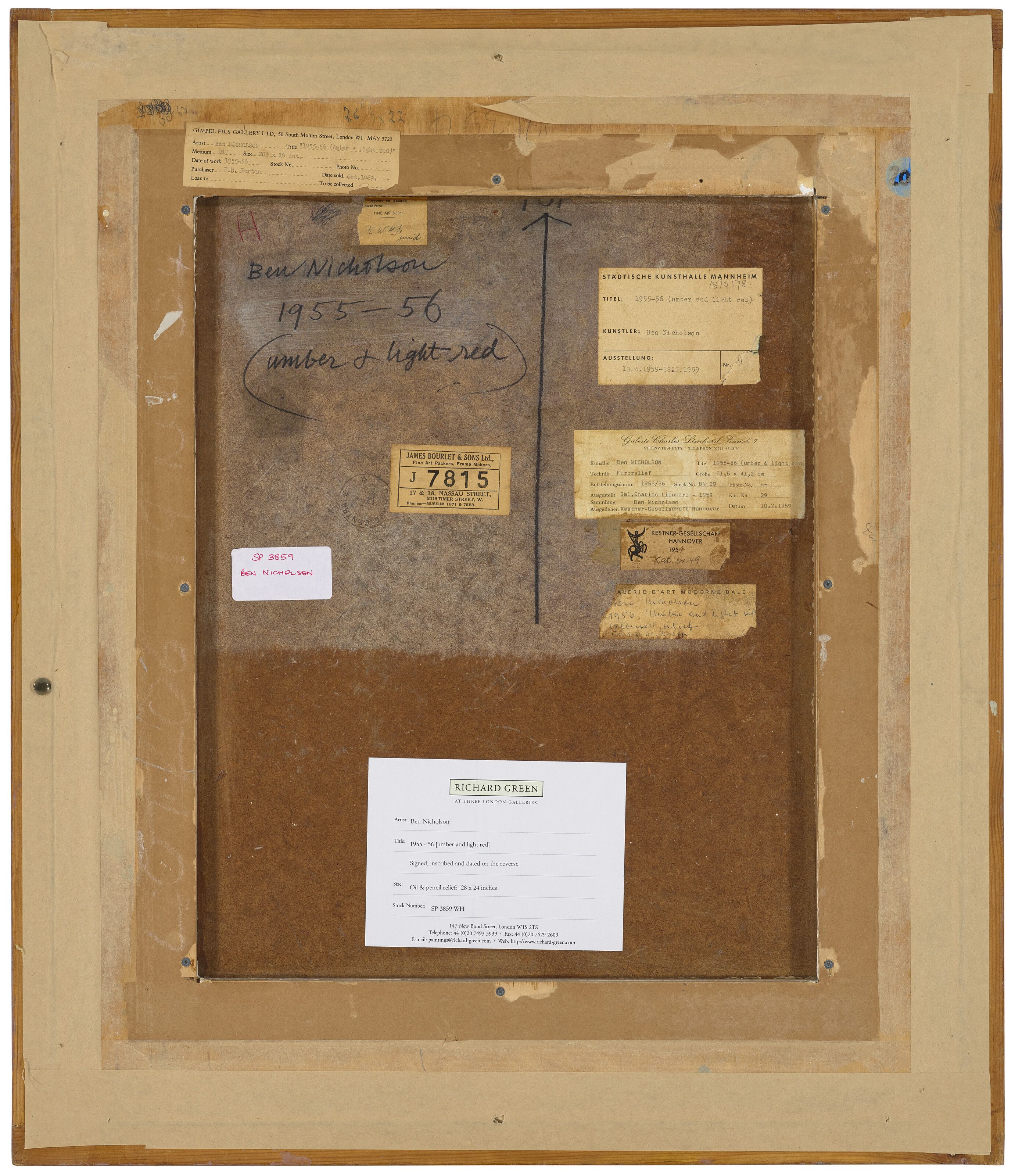 Ben Nicholson — 1955-56 (умбра + светло-красный), изображение 3