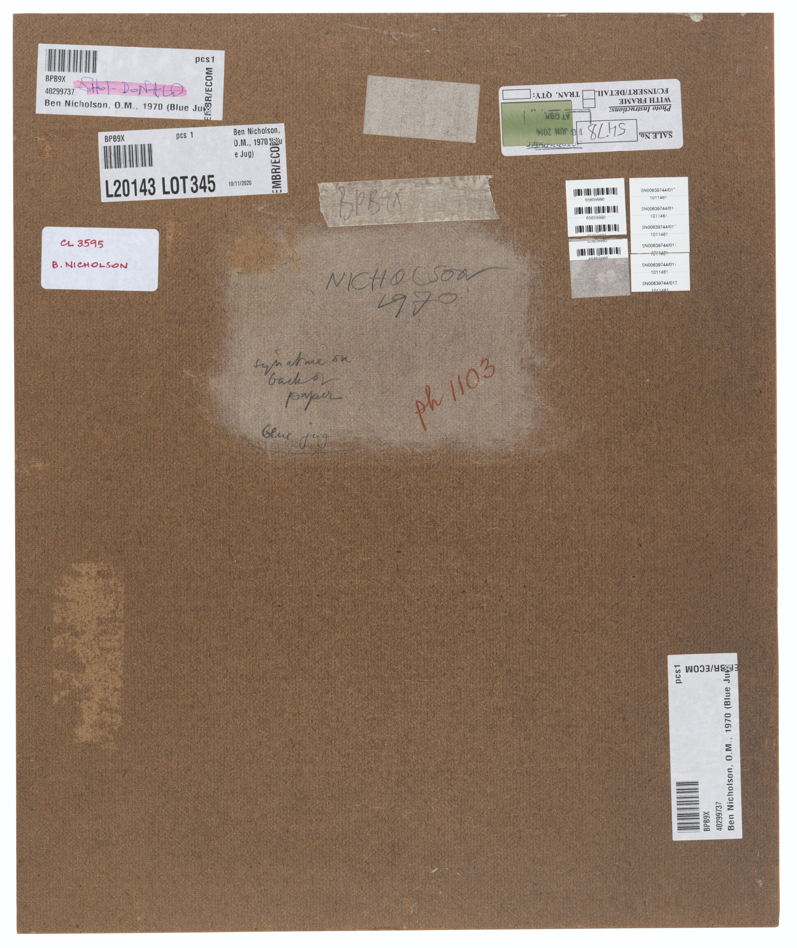 Ben Nicholson — 1970 ("голубой кувшин"), изображение 3