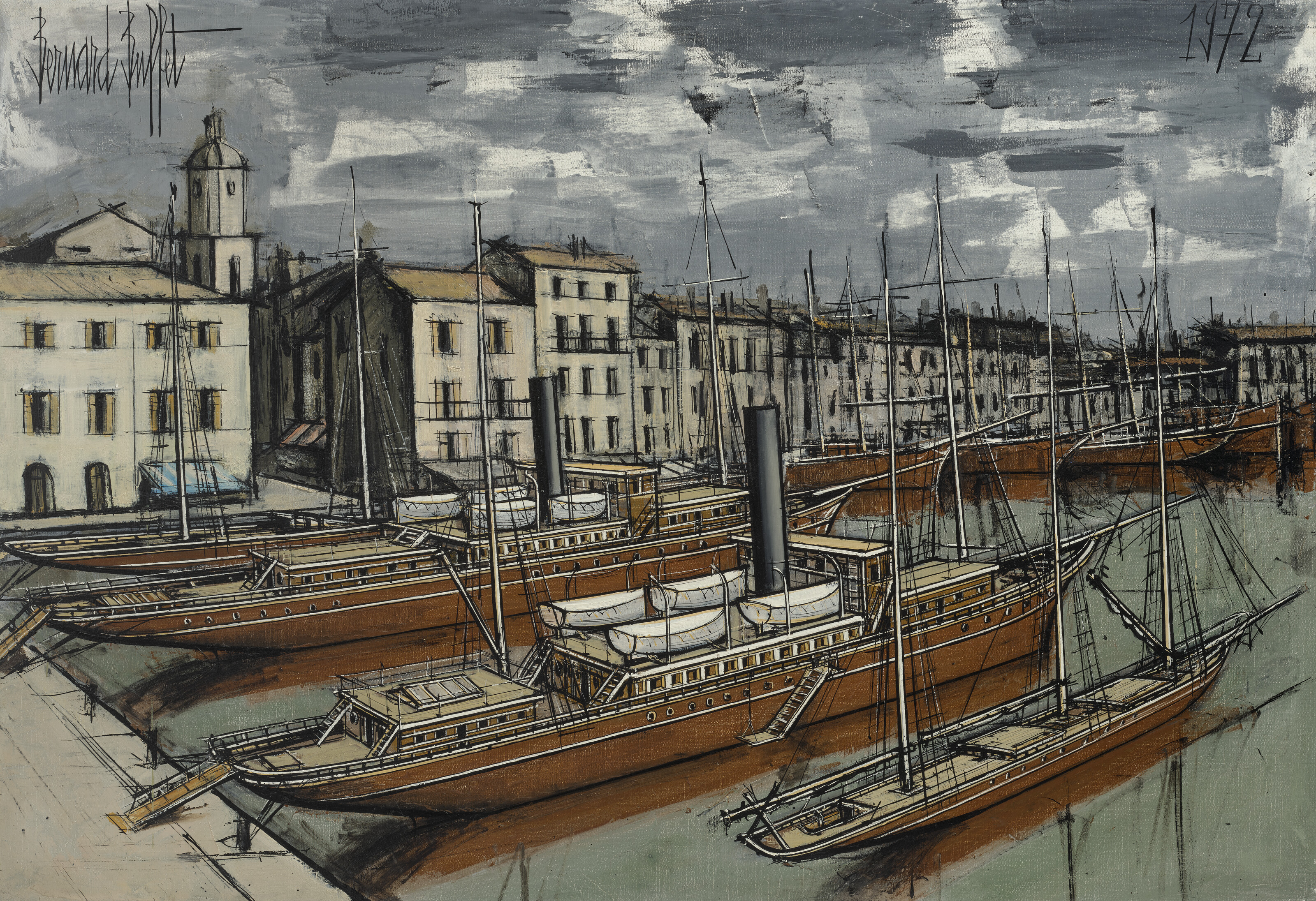 Bernard Buffet — Сен-Тропе, Бато-дан-ле-Порт, изображение 1
