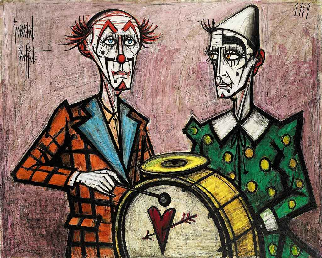 Bernard Buffet — Двое клоунов в большом зале