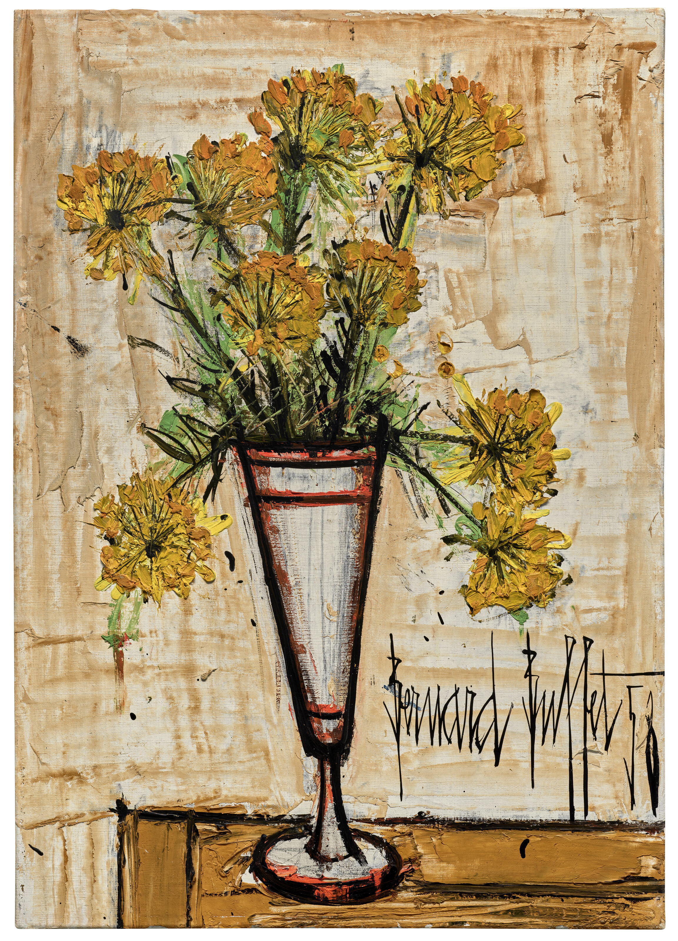 Bernard Buffet — Цветы, танцующие под Мазаграном, изображение 2