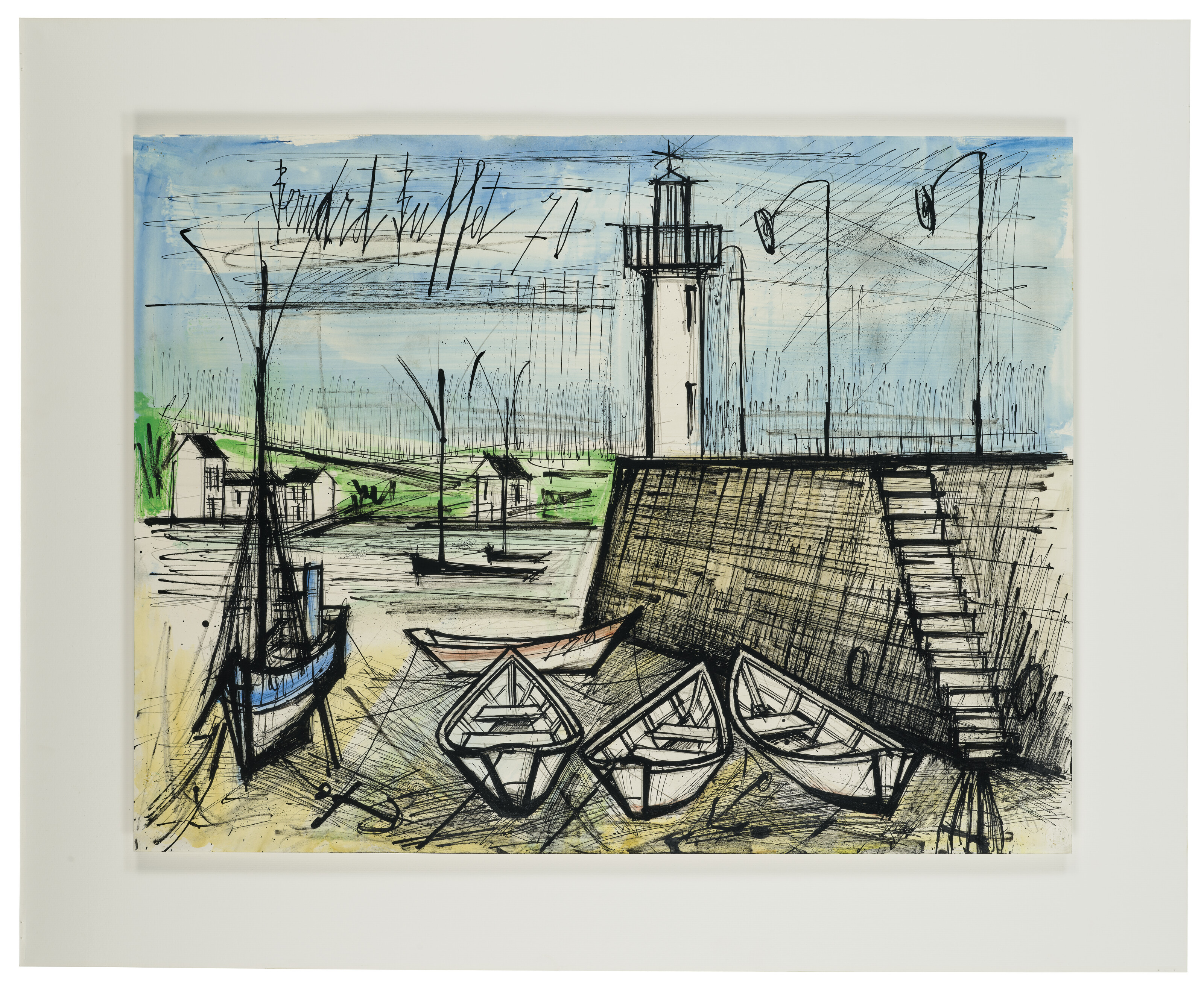 Bernard Buffet — Машина и синий барк, изображение 2