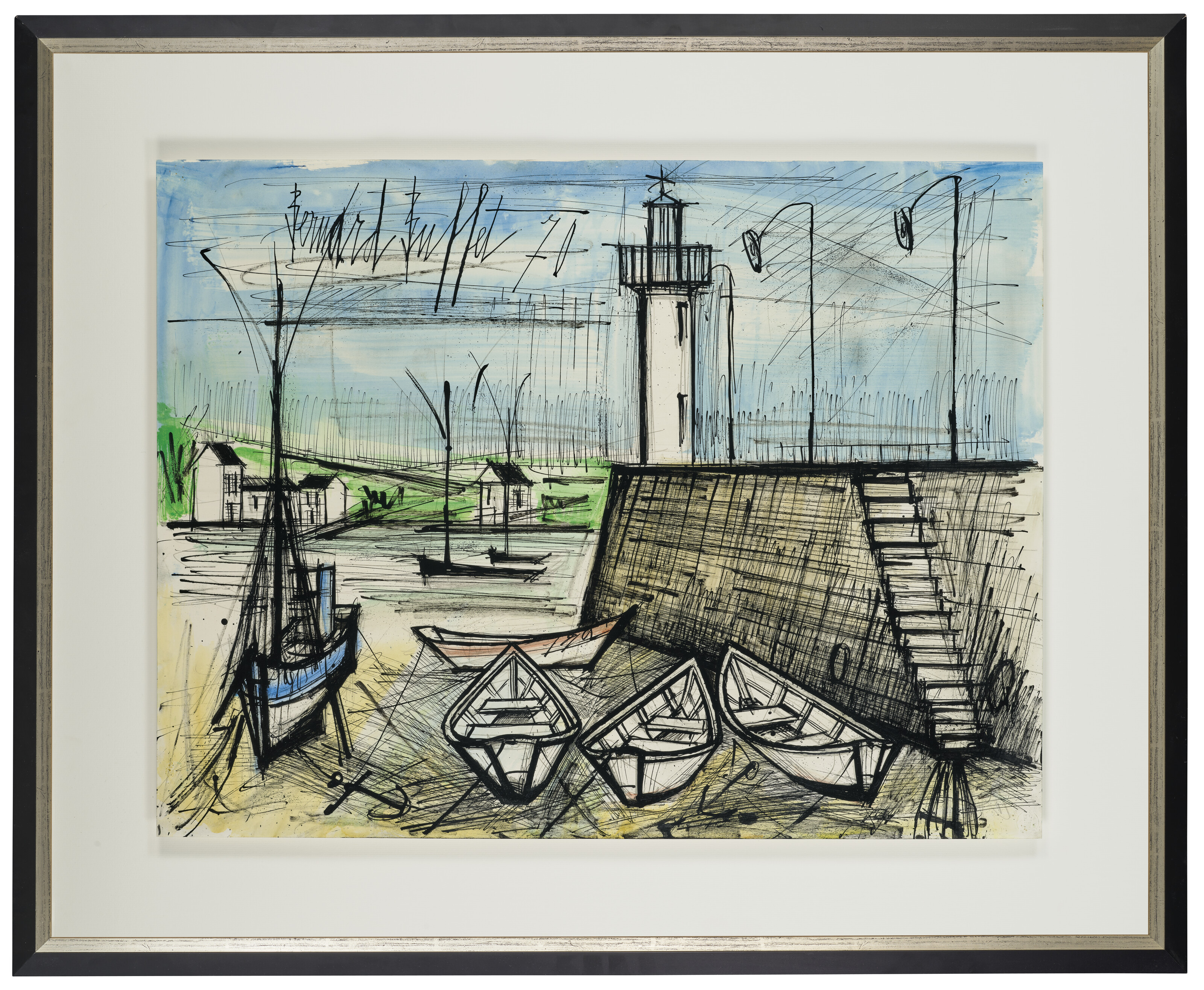 Bernard Buffet — Машина и синий барк, изображение 4