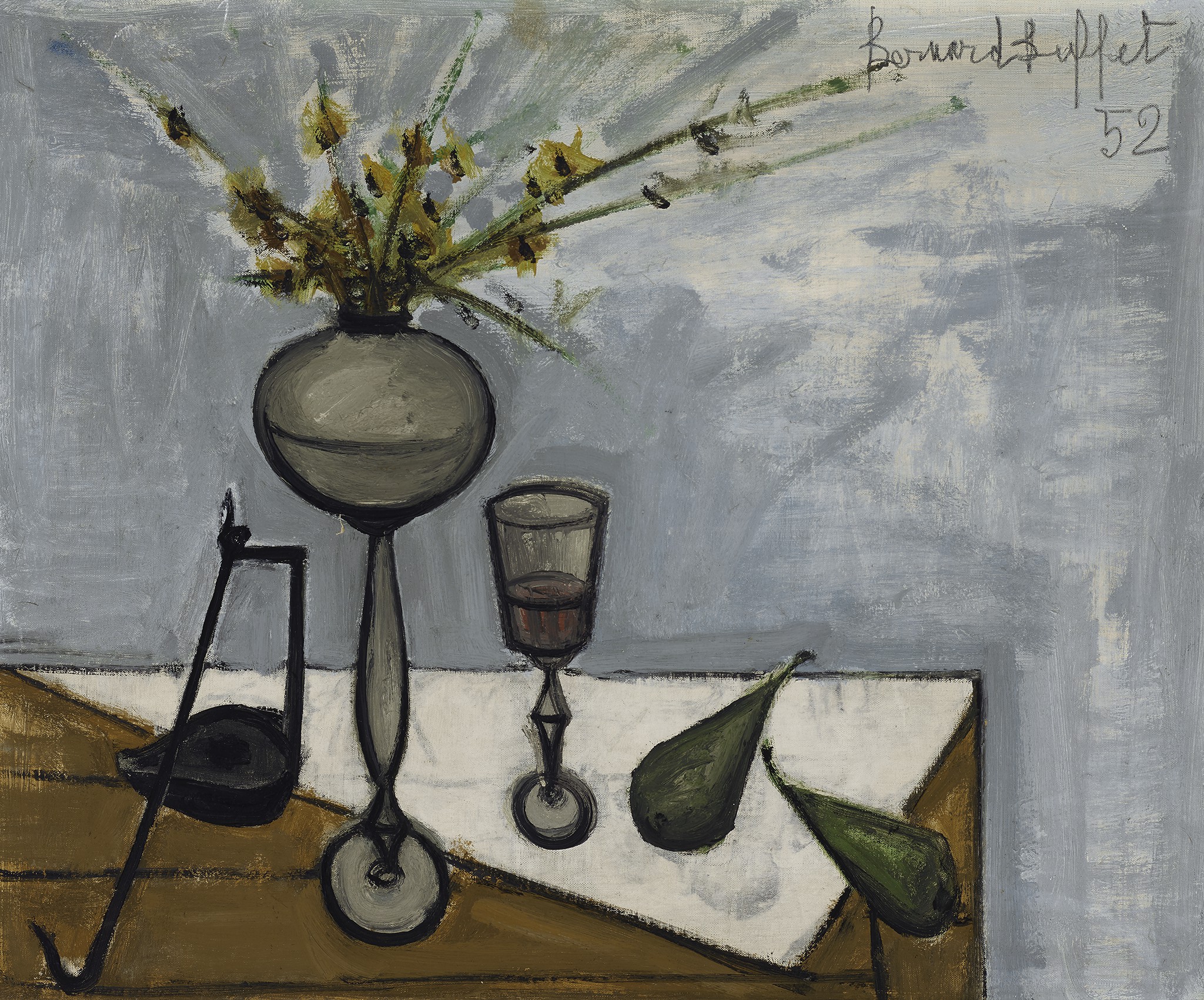Bernard Buffet — Цветы, танцующие под лампой петро, изображение 1