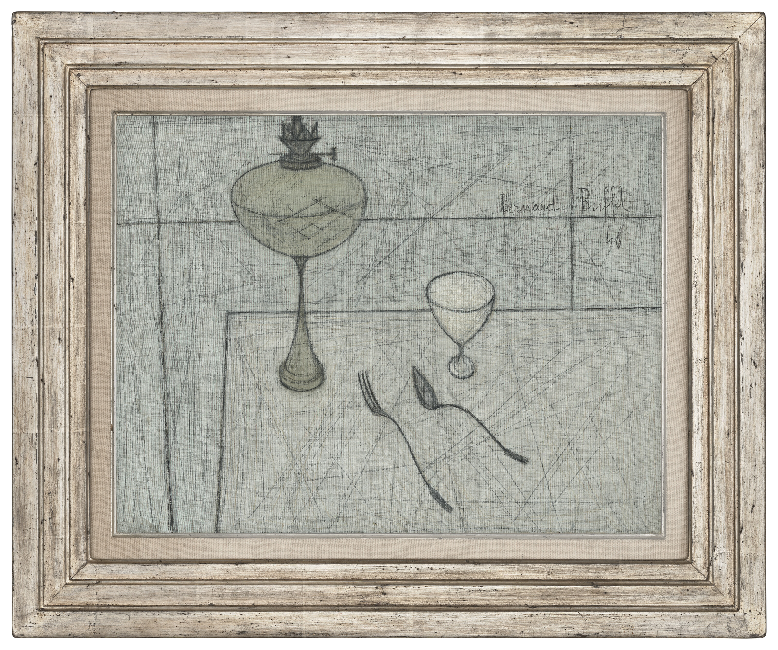 Bernard Buffet — Смерть природы в виде лампы, петушка, кокетки, фуршета и кюльера, изображение 2