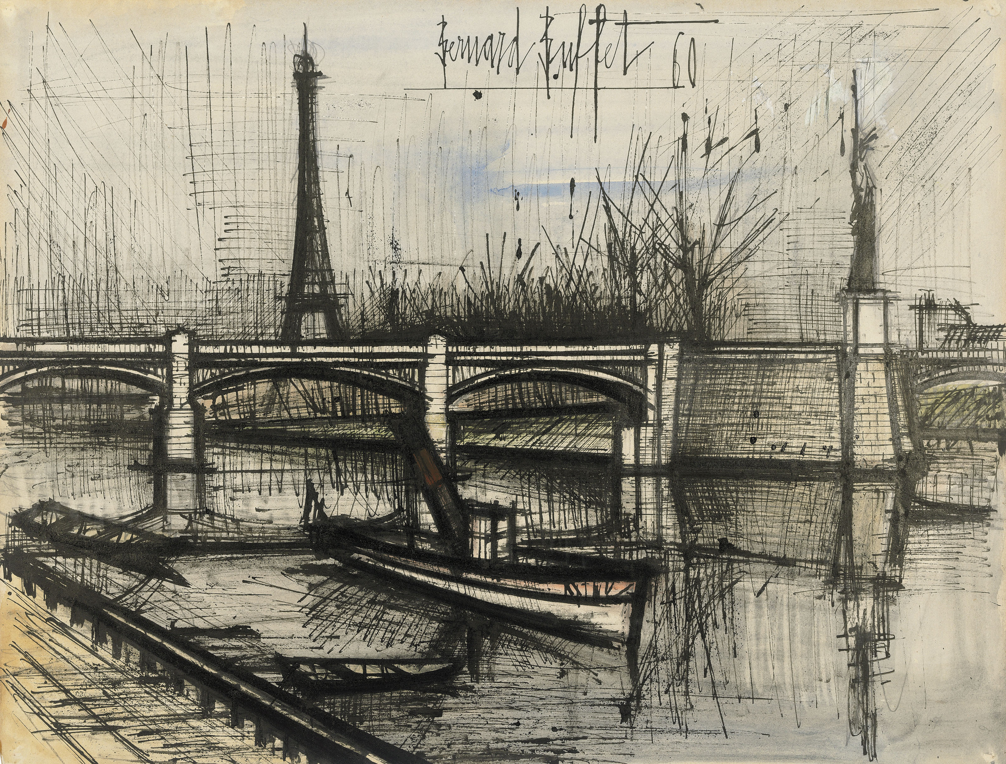 Bernard Buffet — Эйфелева башня и мост Гренель