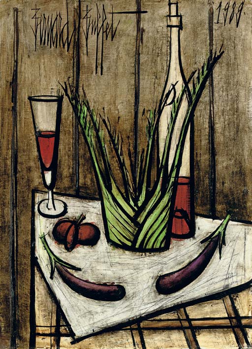Bernard Buffet — Баклажаны, помидоры, фенуй