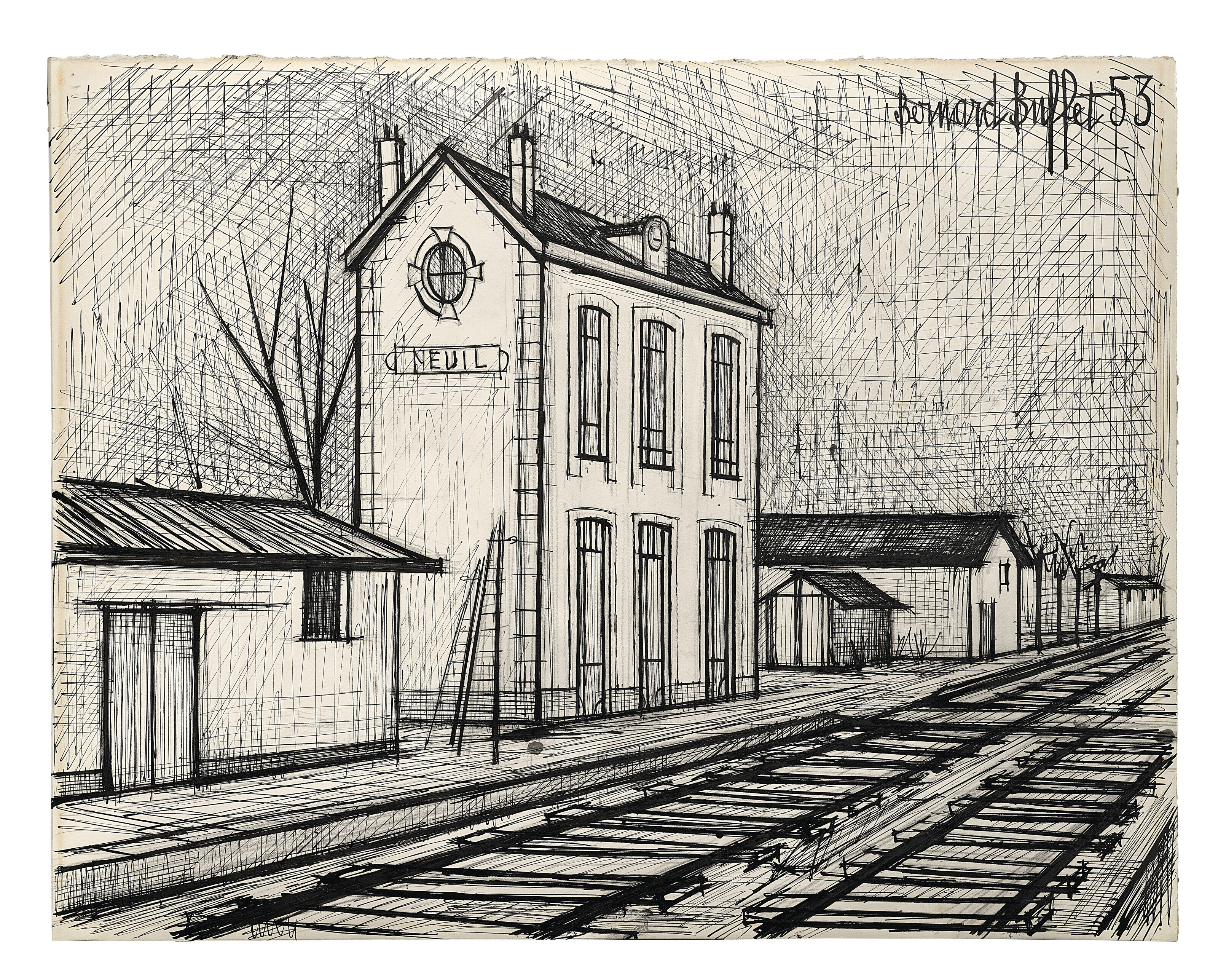 Bernard Buffet — Железнодорожный вокзал Нейль, изображение 2