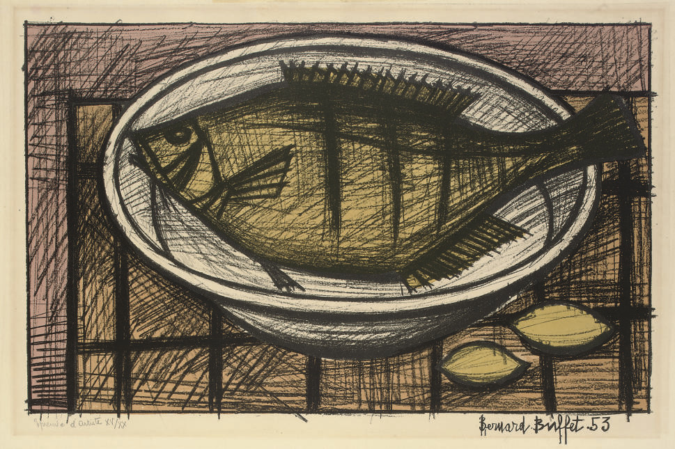 Bernard Buffet — Пуассон на плато (часть 2)