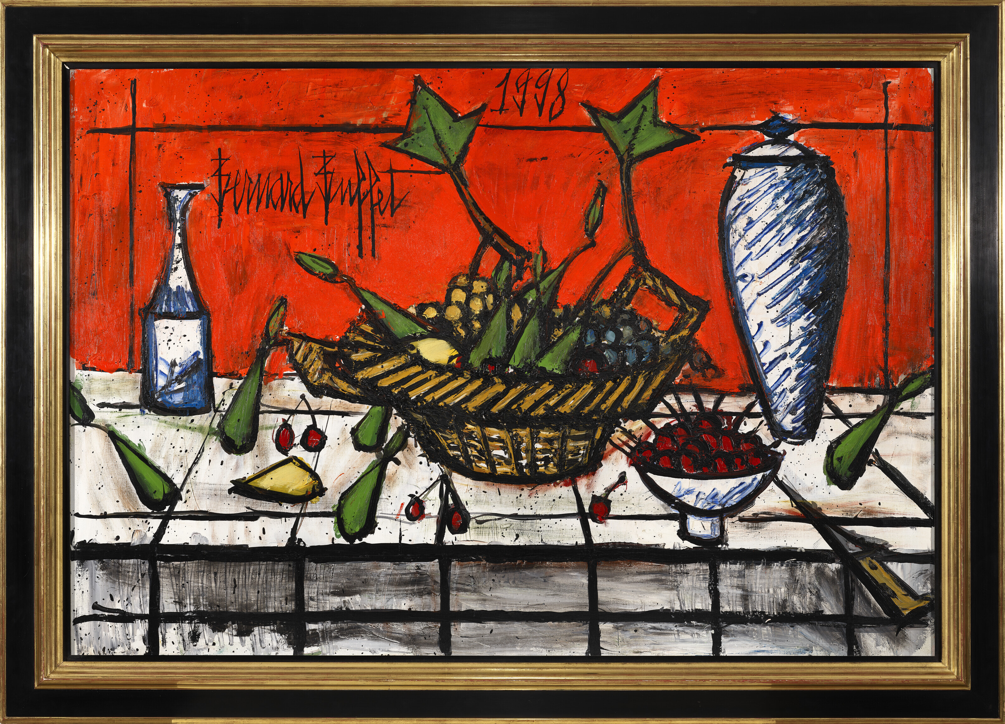 Bernard Buffet — Румяна Nature morte fond rouge, изображение 2