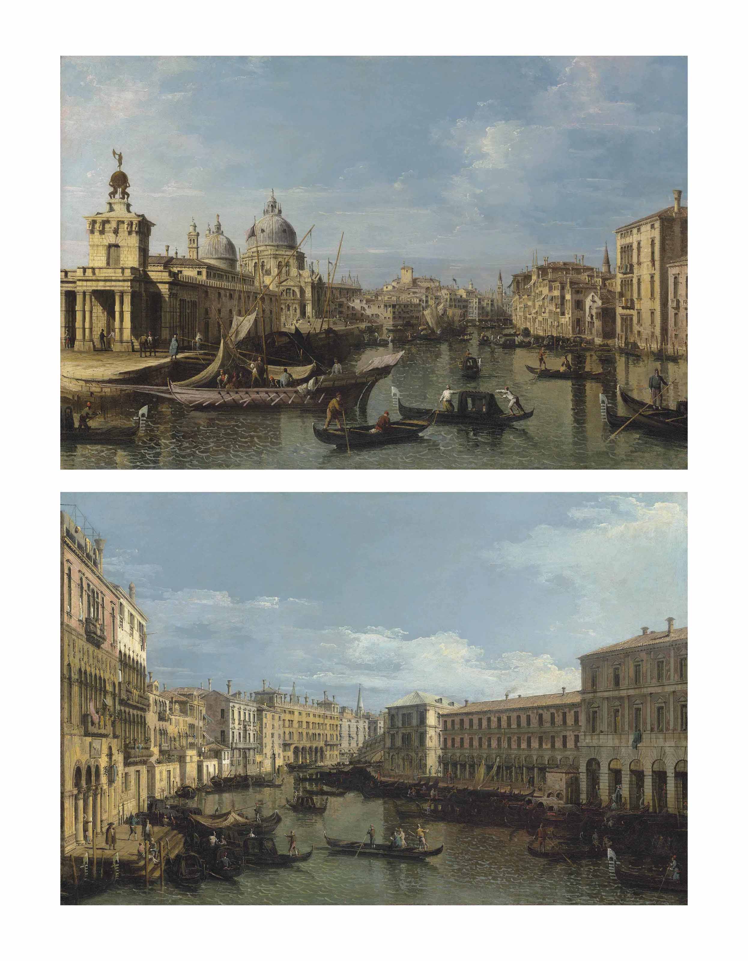 Bernardo Bellotto — Венеция: Вход в Гранд-канал и Гранд-канал от Ка-да-Мосто до Фабри-Брише-Нуове с мостом Риальто.