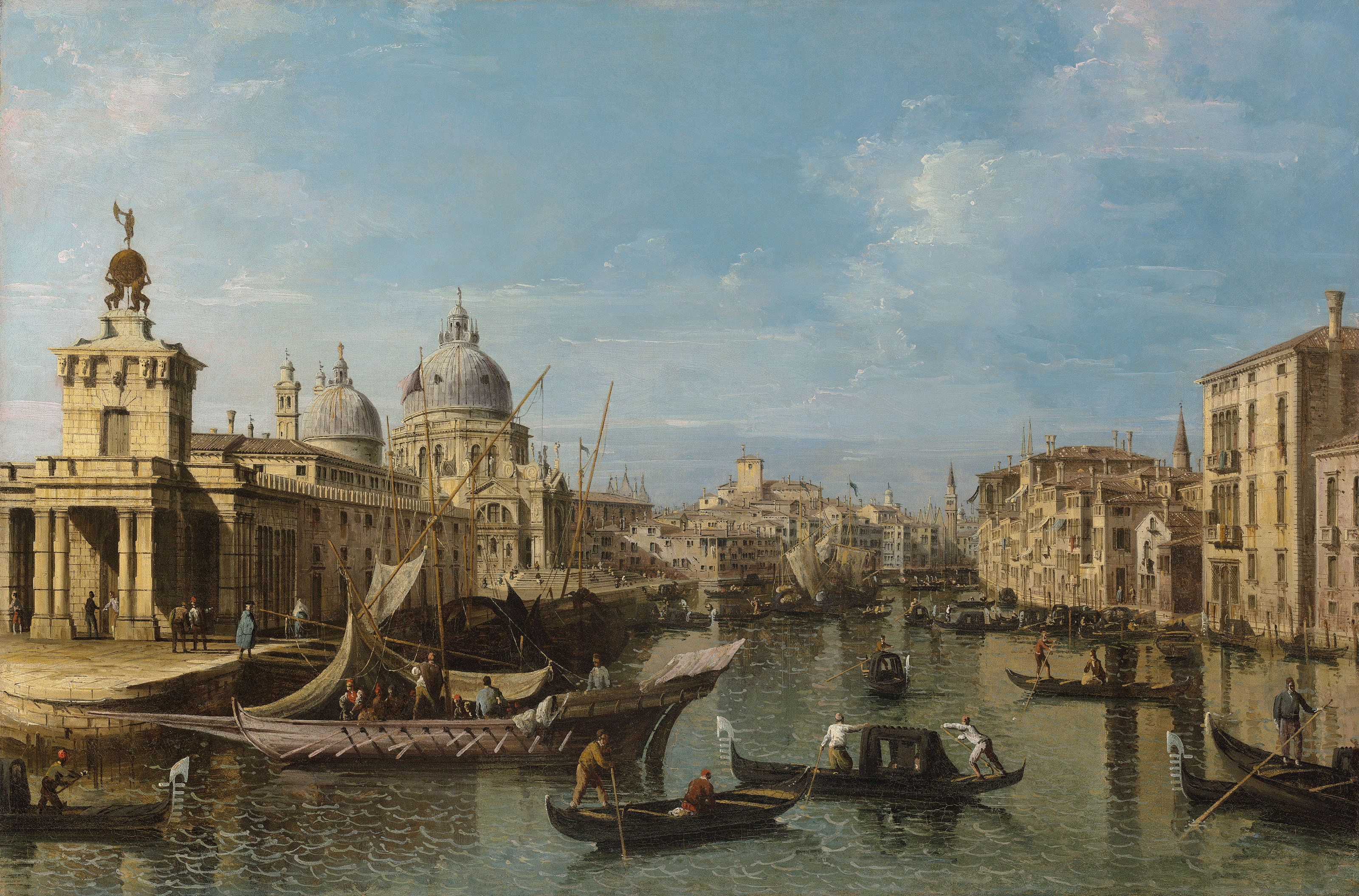 Bernardo Bellotto — Венеция: Вход в Гранд-канал и Гранд-канал от Ка-да-Мосто до Фабри-Брише-Нуове с мостом Риальто., изображение 2