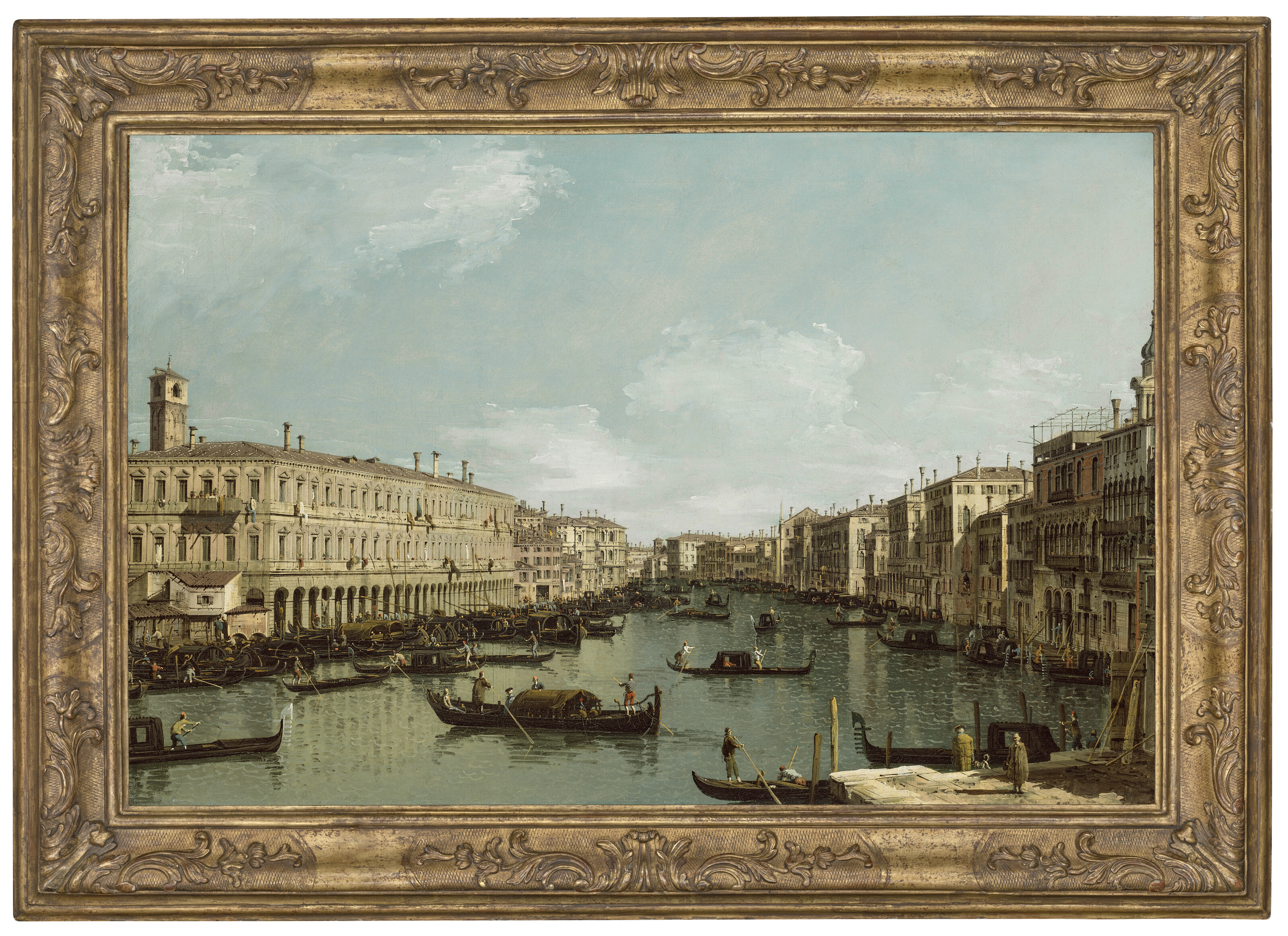 Bernardo Bellotto — Венеция, Большой канал, вид на который открывается с моста Риальто на север, изображение 2