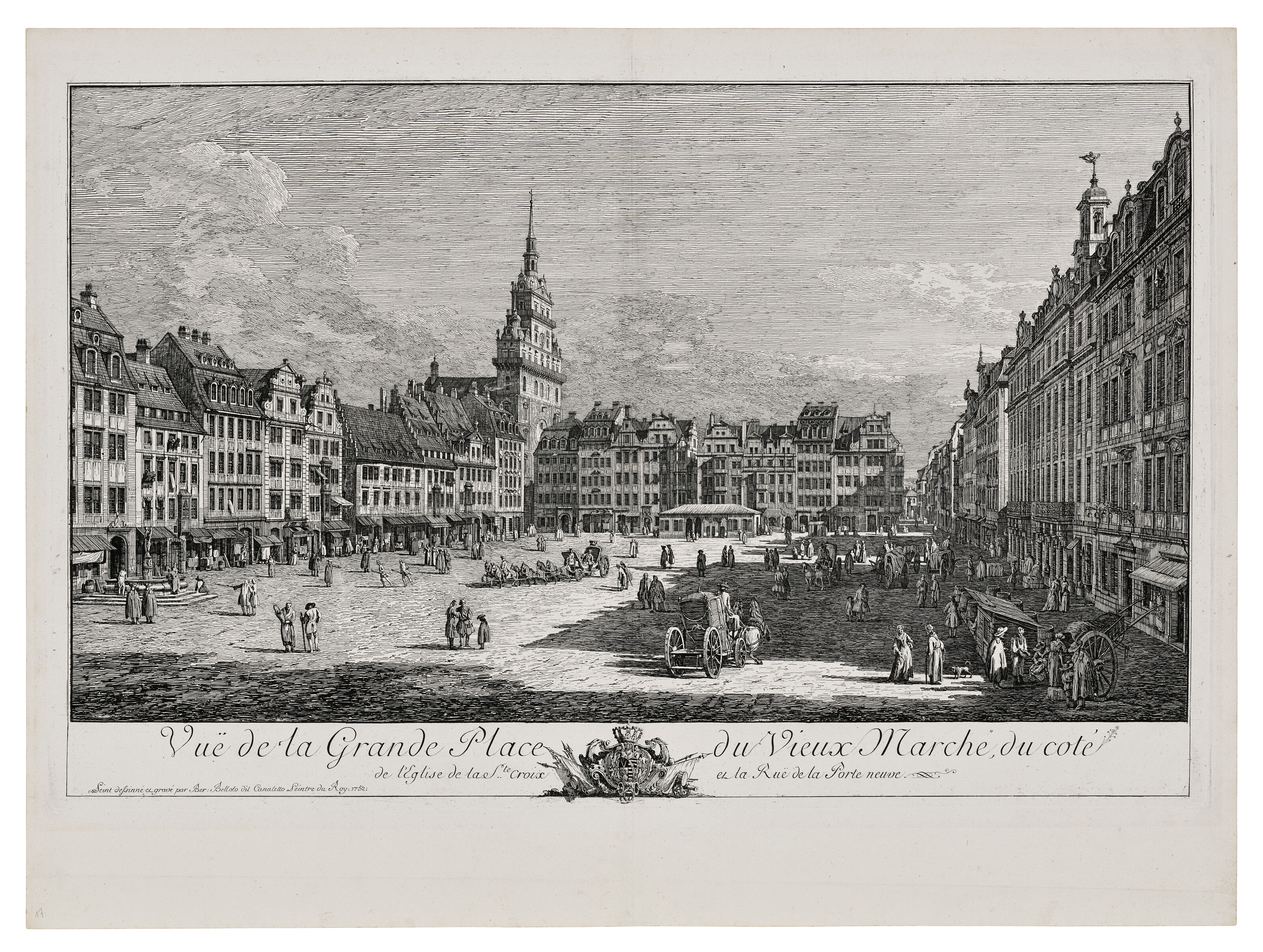 Bernardo Bellotto — Улица Гранд-Плас, Старый марш, Замок Святого Креста и улица Новых ворот ("Альтмаркт в Дрездене")