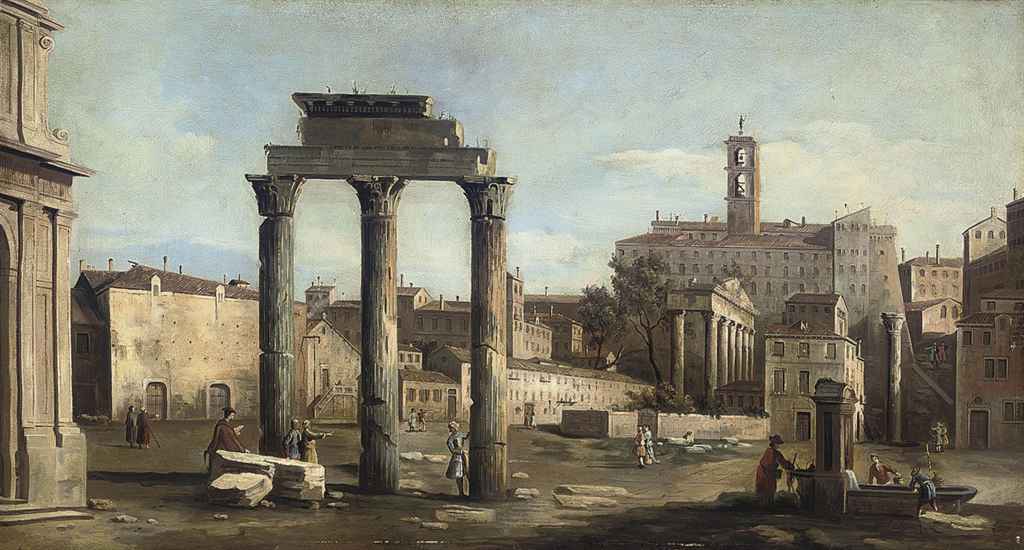 Bernardo Bellotto — Форум с храмом Кастора и Поллукса, Рим