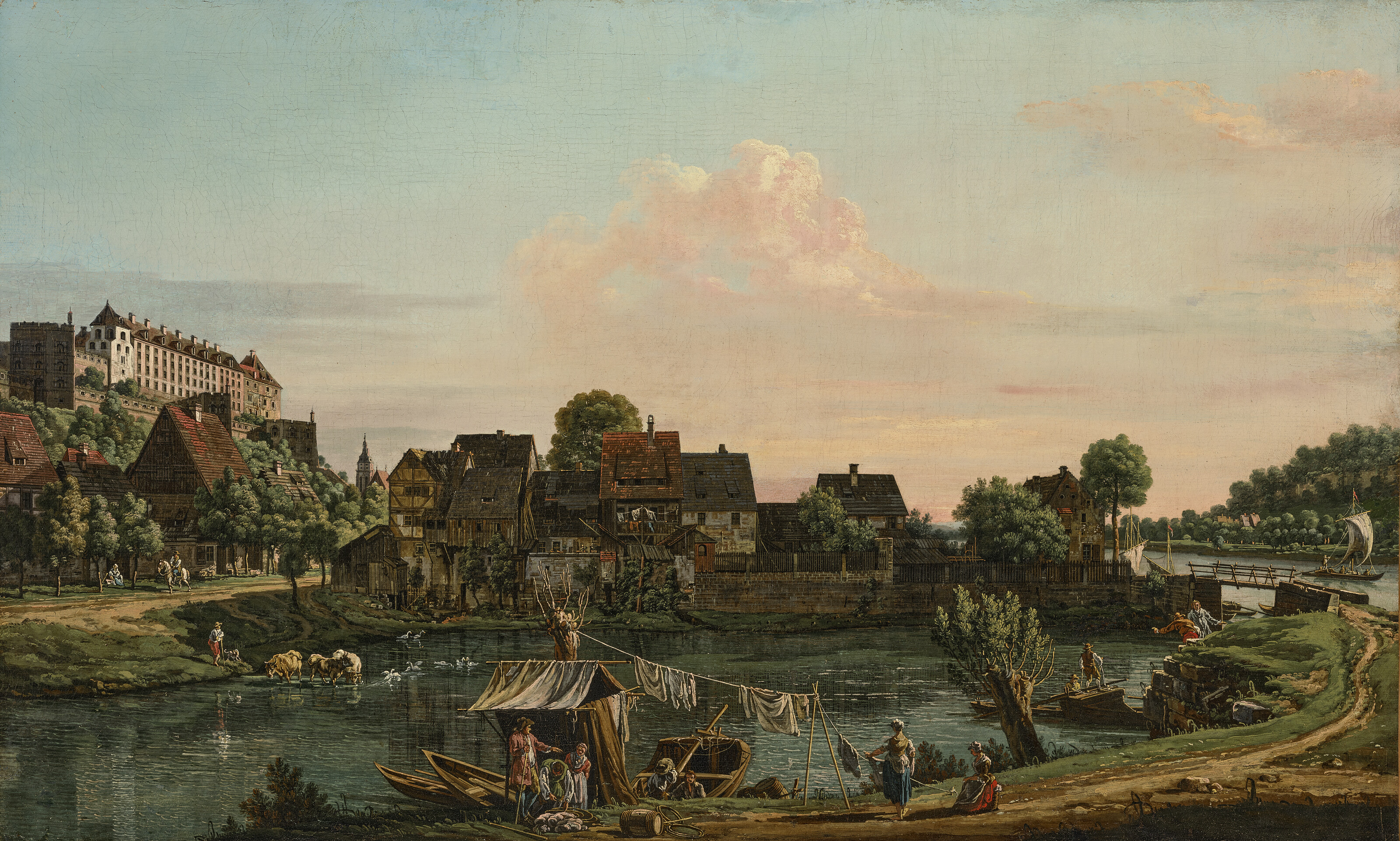 Bernardo Bellotto — Рыбацкая деревня в Пирне