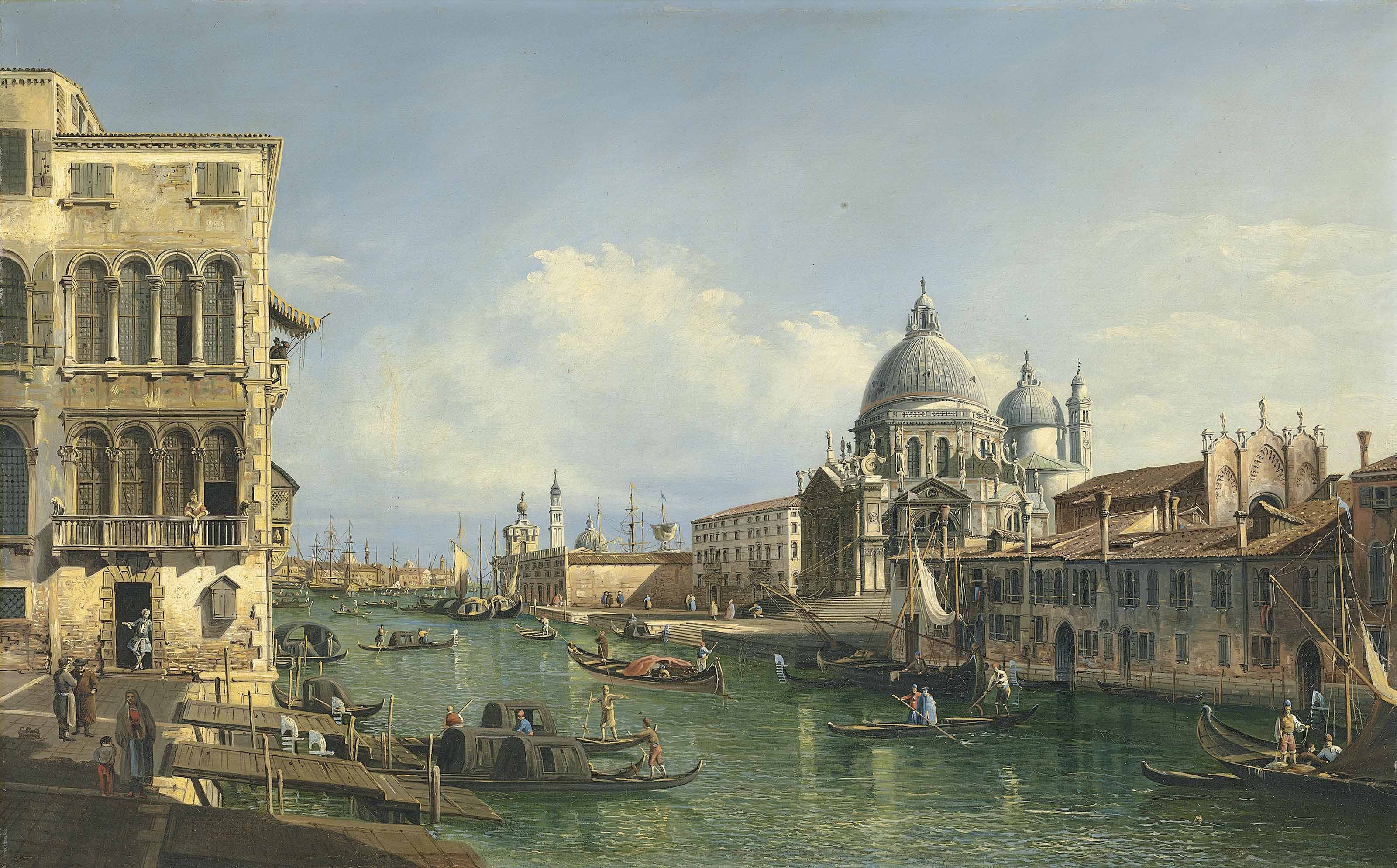 Bernardo Bellotto — Большой канал в Венеции с церковью Санта-Мария-делла-Салюте