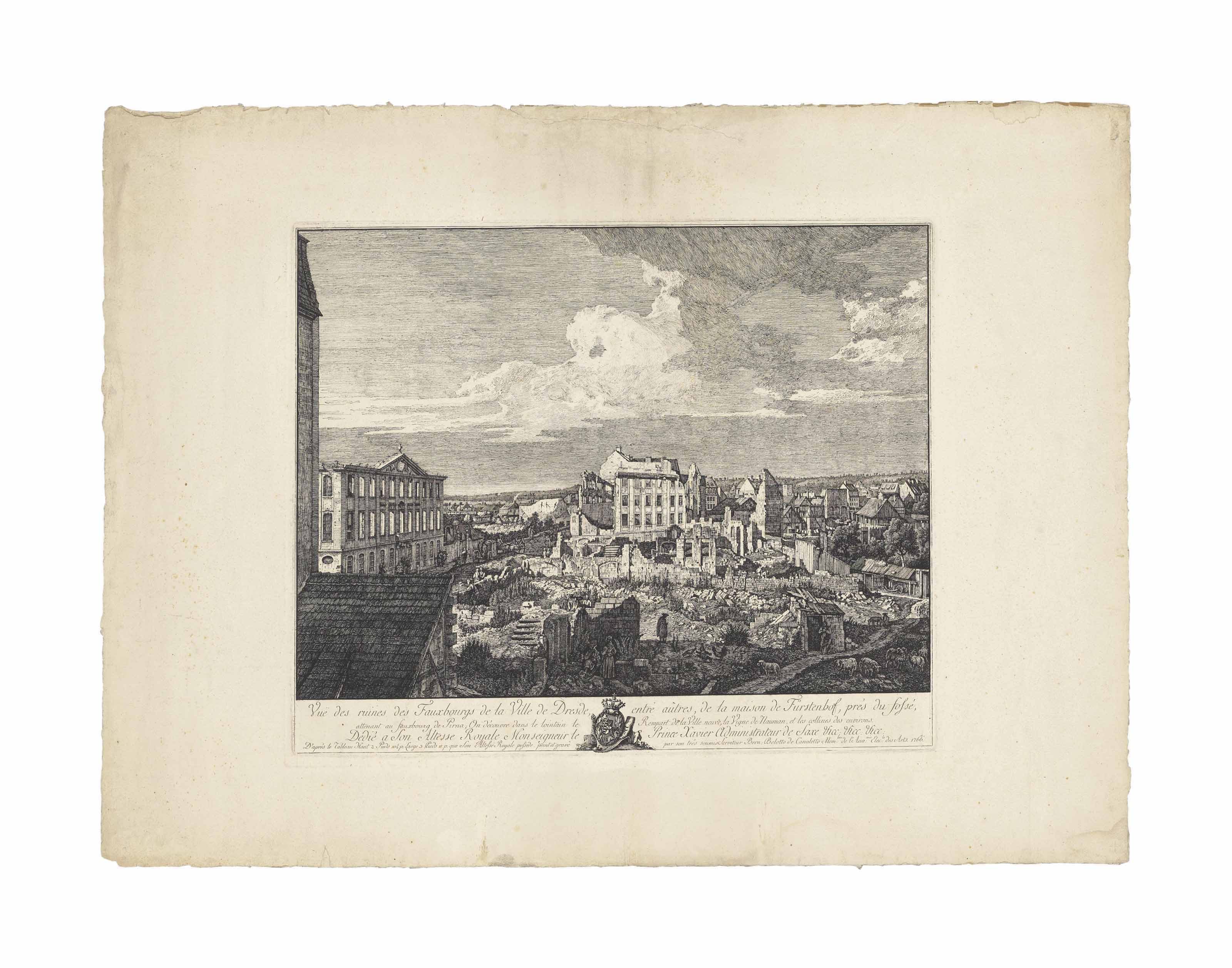 Bernardo Bellotto — Вид на руины замков Дрезденской деревни