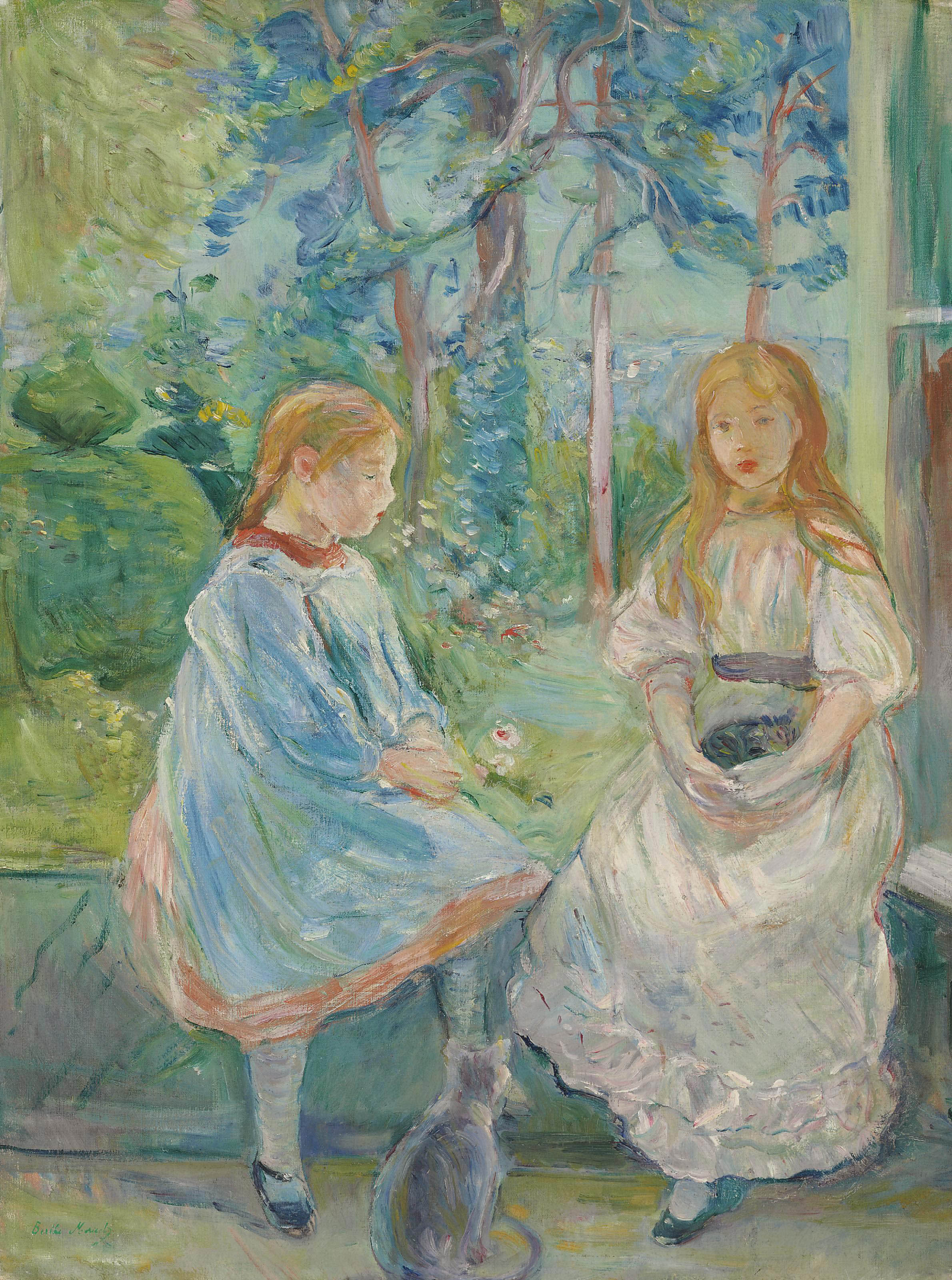 Berthe Morisot — Филе а-ля фенетр (Жанна и Эдма Бодо)