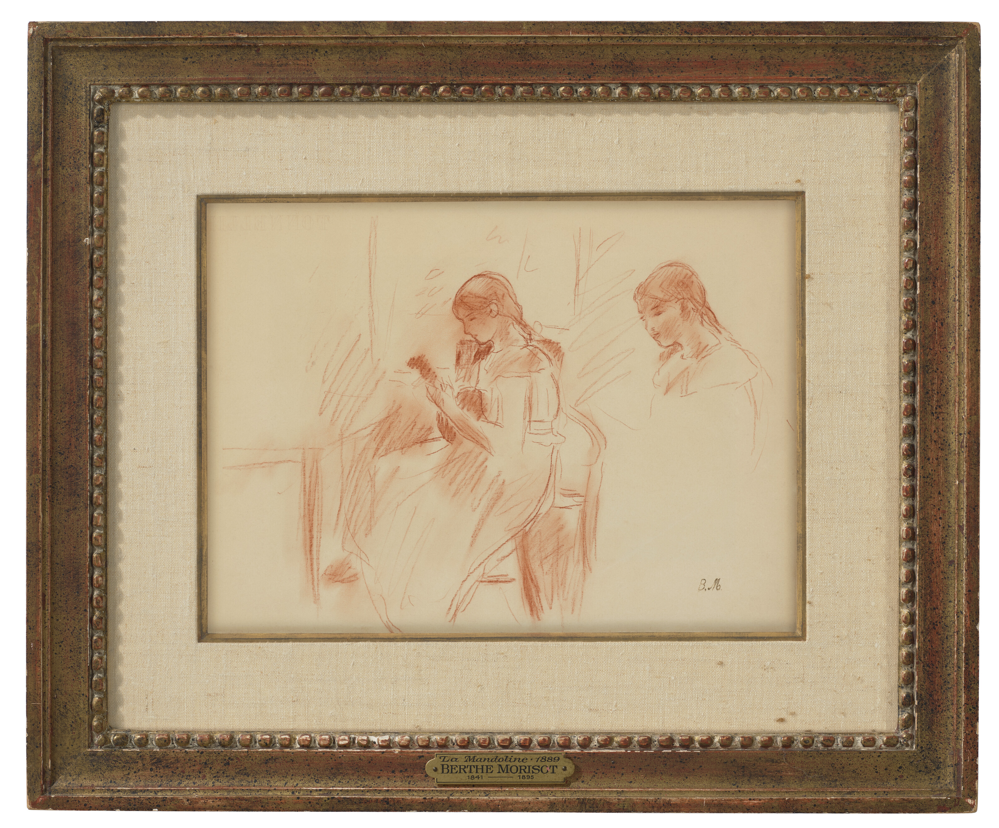 Berthe Morisot — Мандолина ( прямая ); Этюд ( оборотная сторона ), изображение 2