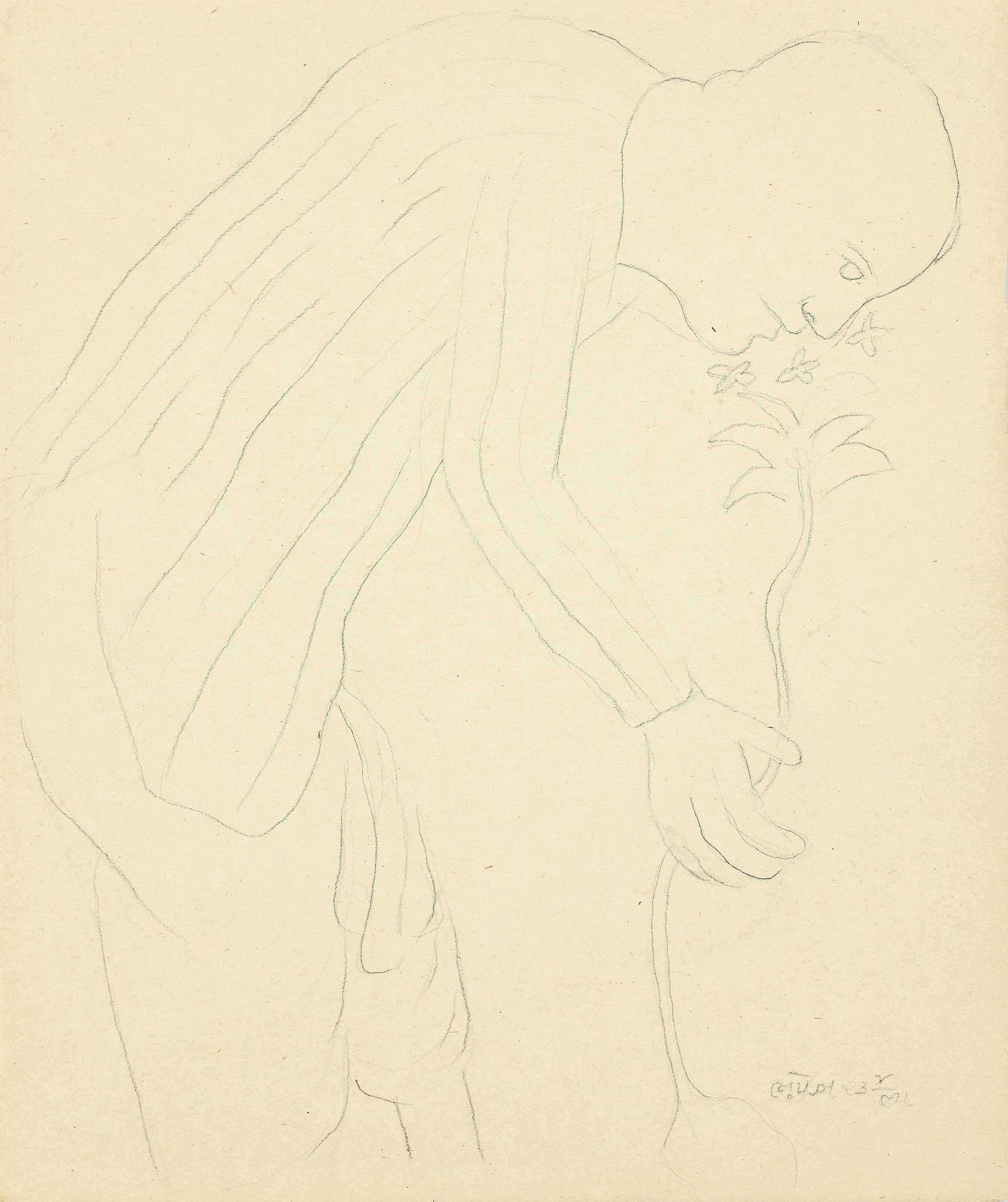 Bhupen Khakhar — Без названия (Невеста); Без названия (Женщина у ног мужчины); Без названия (Мужчина нюхает цветок), изображение 3