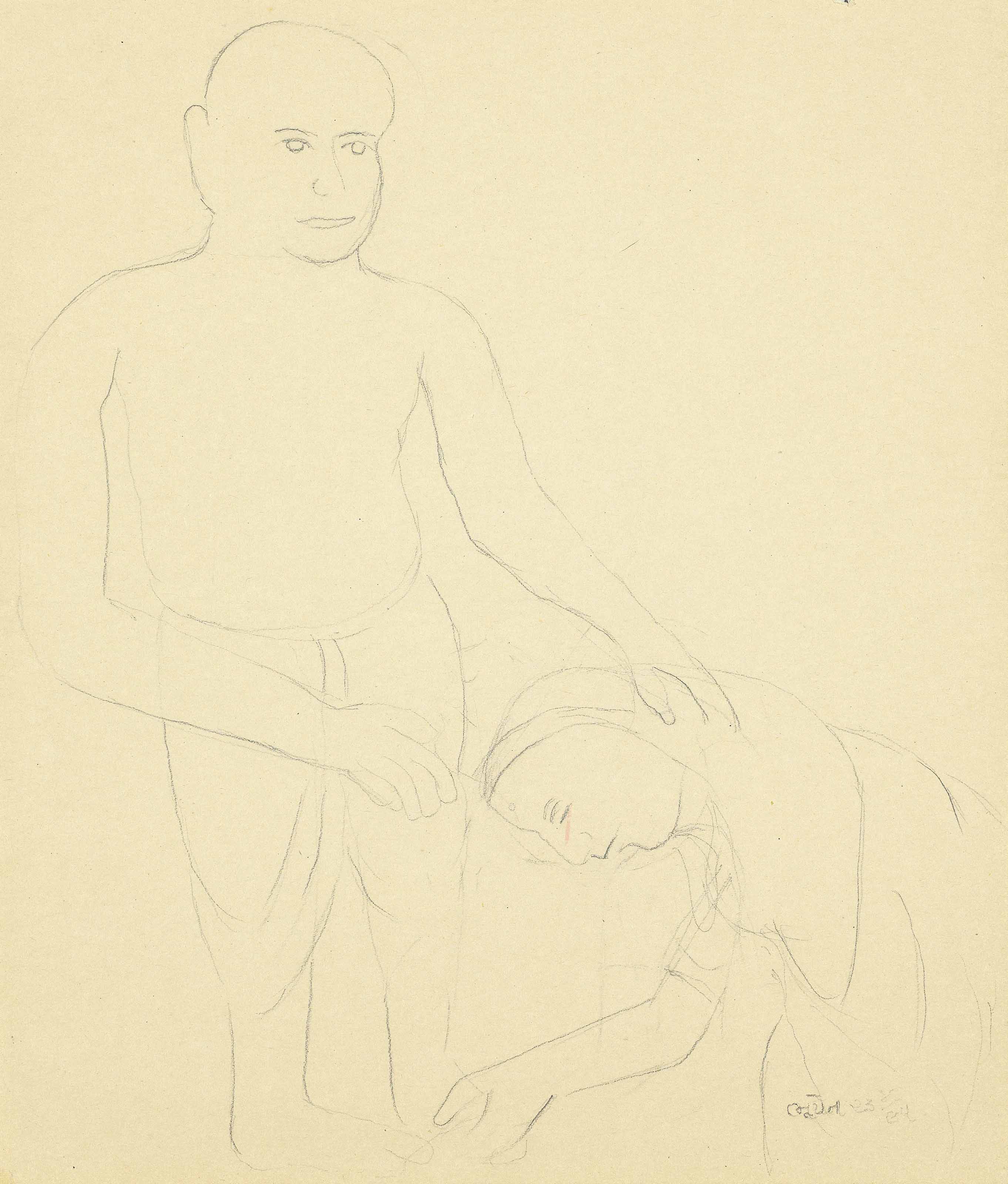 Bhupen Khakhar — Без названия (Невеста); Без названия (Женщина у ног мужчины); Без названия (Мужчина нюхает цветок), изображение 4