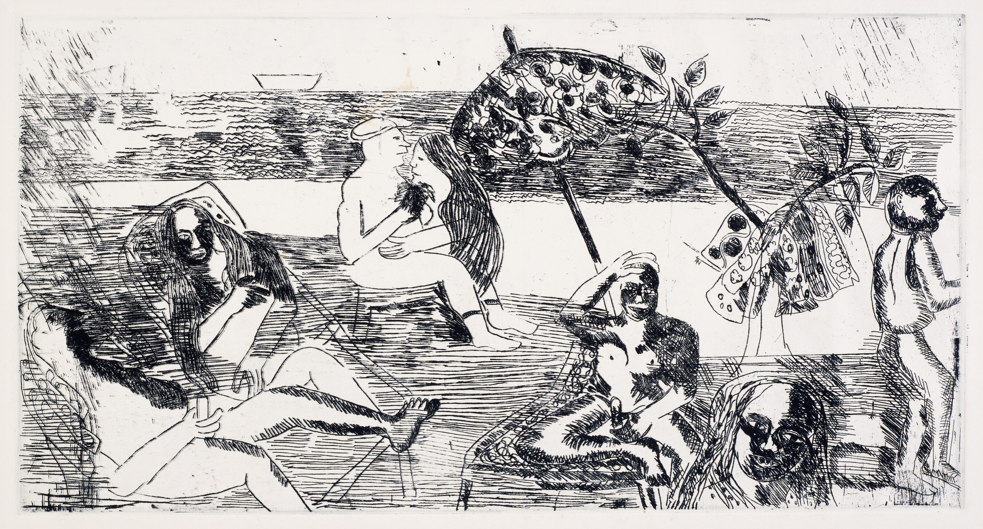 Bhupen Khakhar — Без названия (Открытки); Без названия (Пляж); Лотос, изображение 3