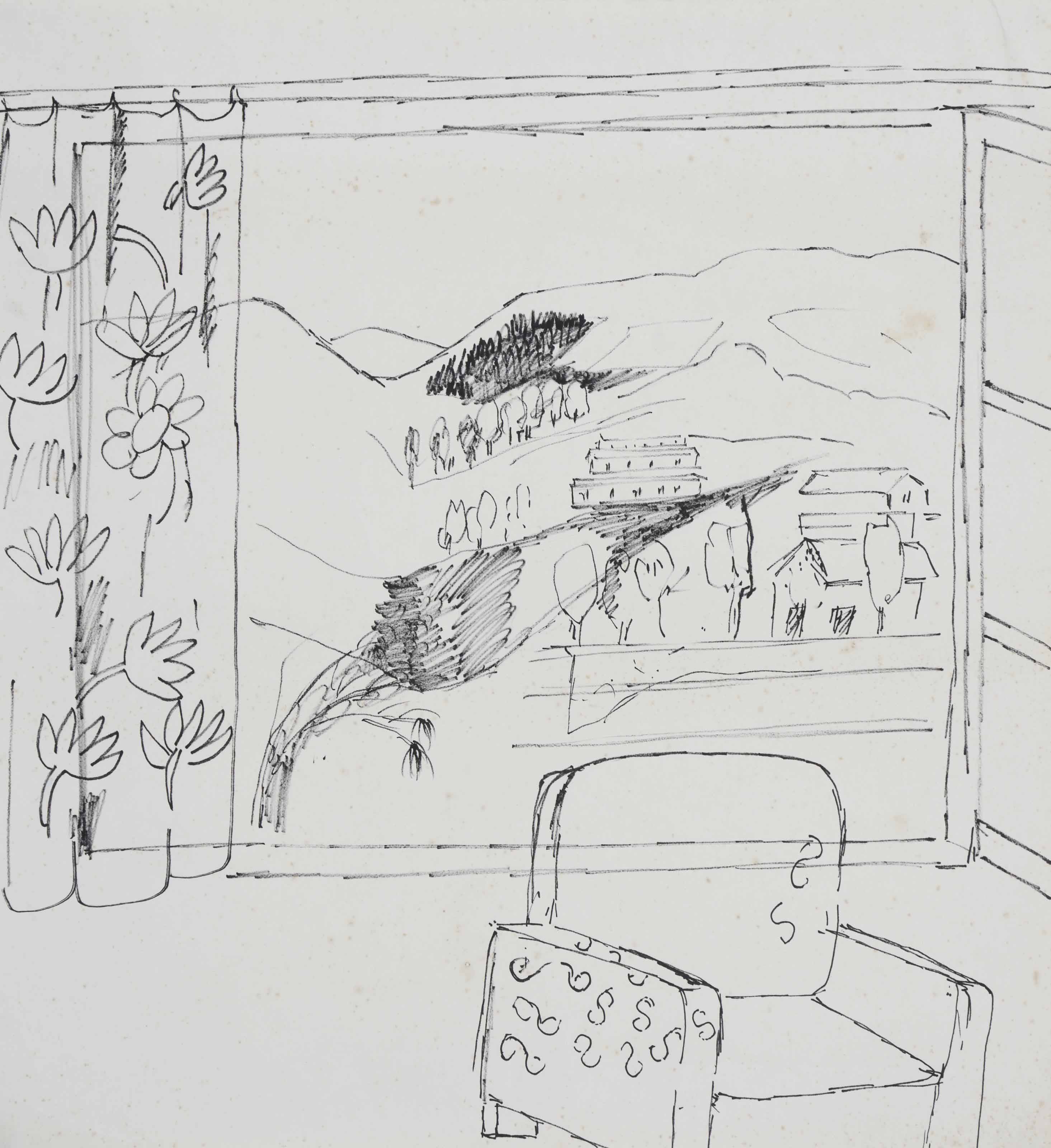 Bhupen Khakhar — Без названия (Пейзаж за окном)