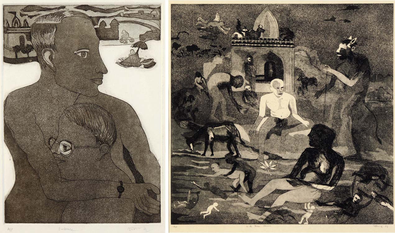 Bhupen Khakhar — В реке Джамуна; Обнимите