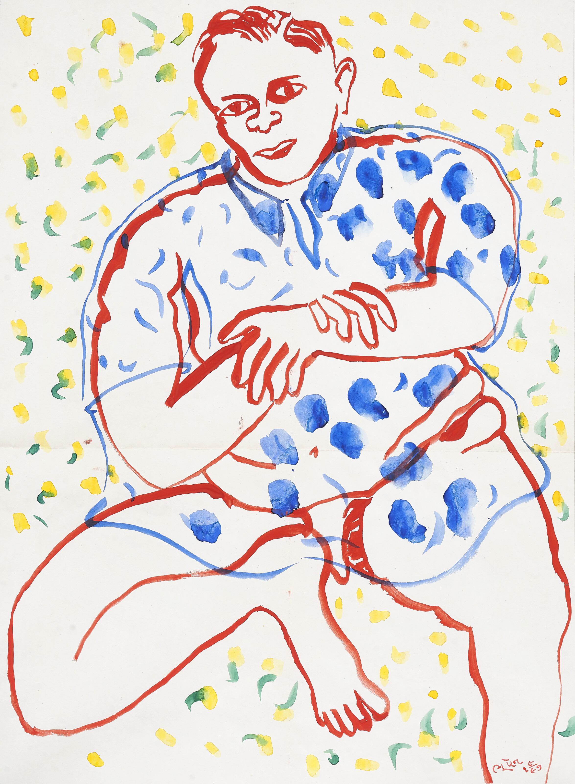 Bhupen Khakhar — Без названия (этюд для выставочного плаката)