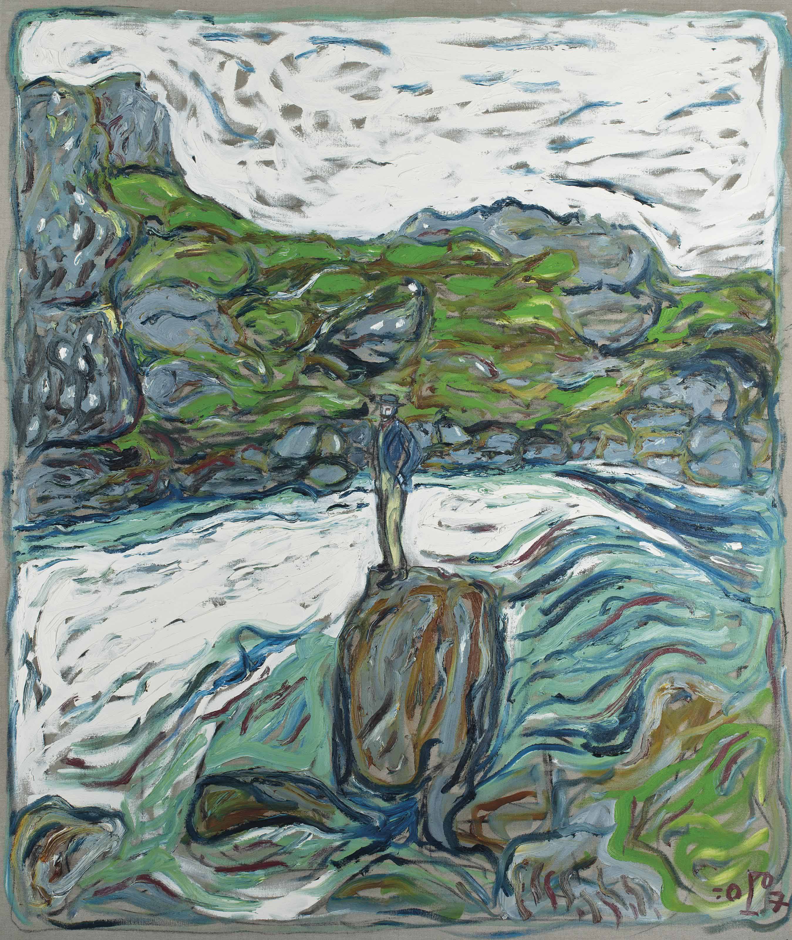 Billy Childish — Человек на скале, река Альтинг, Исландия