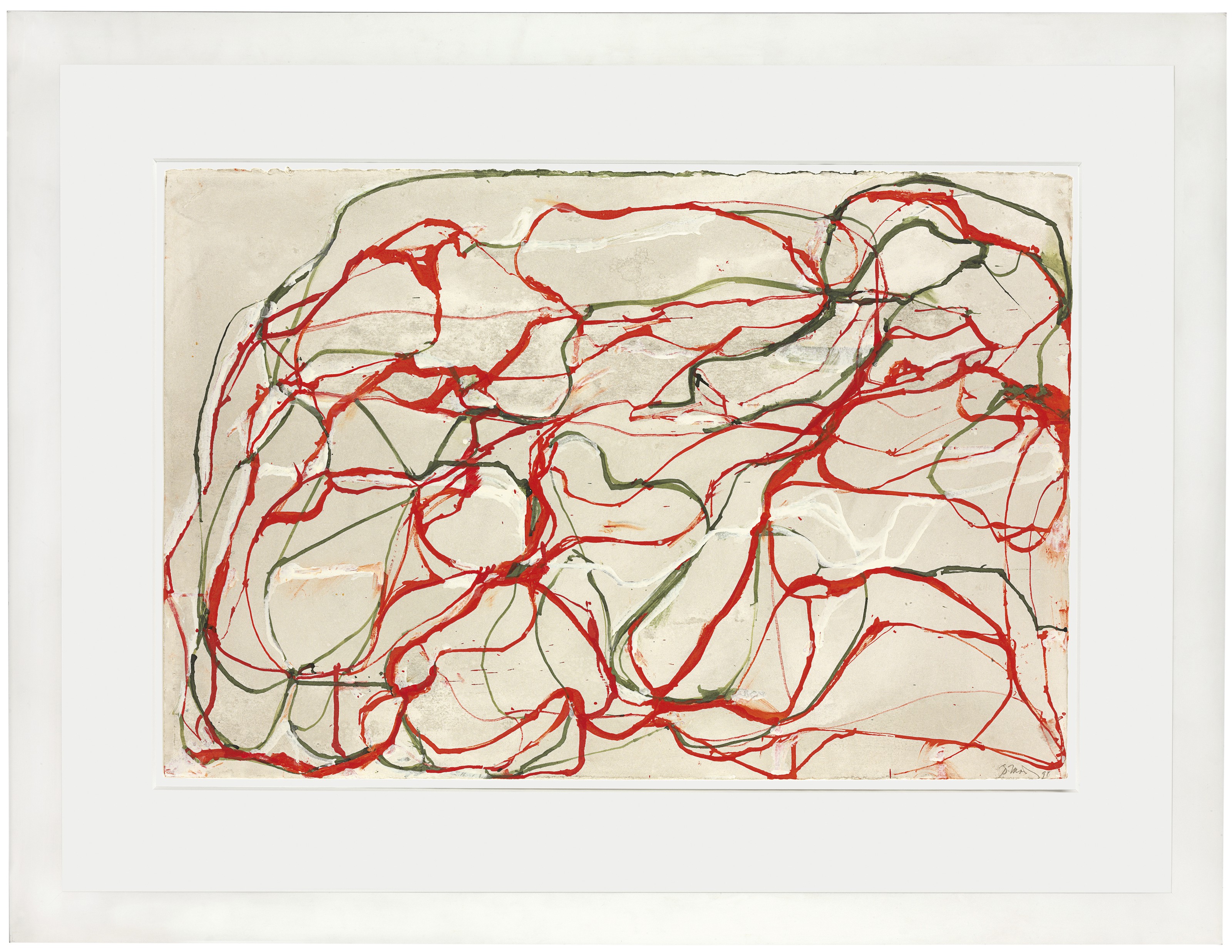 Brice Marden — Красно-зеленый рисунок 2 без названия, изображение 2