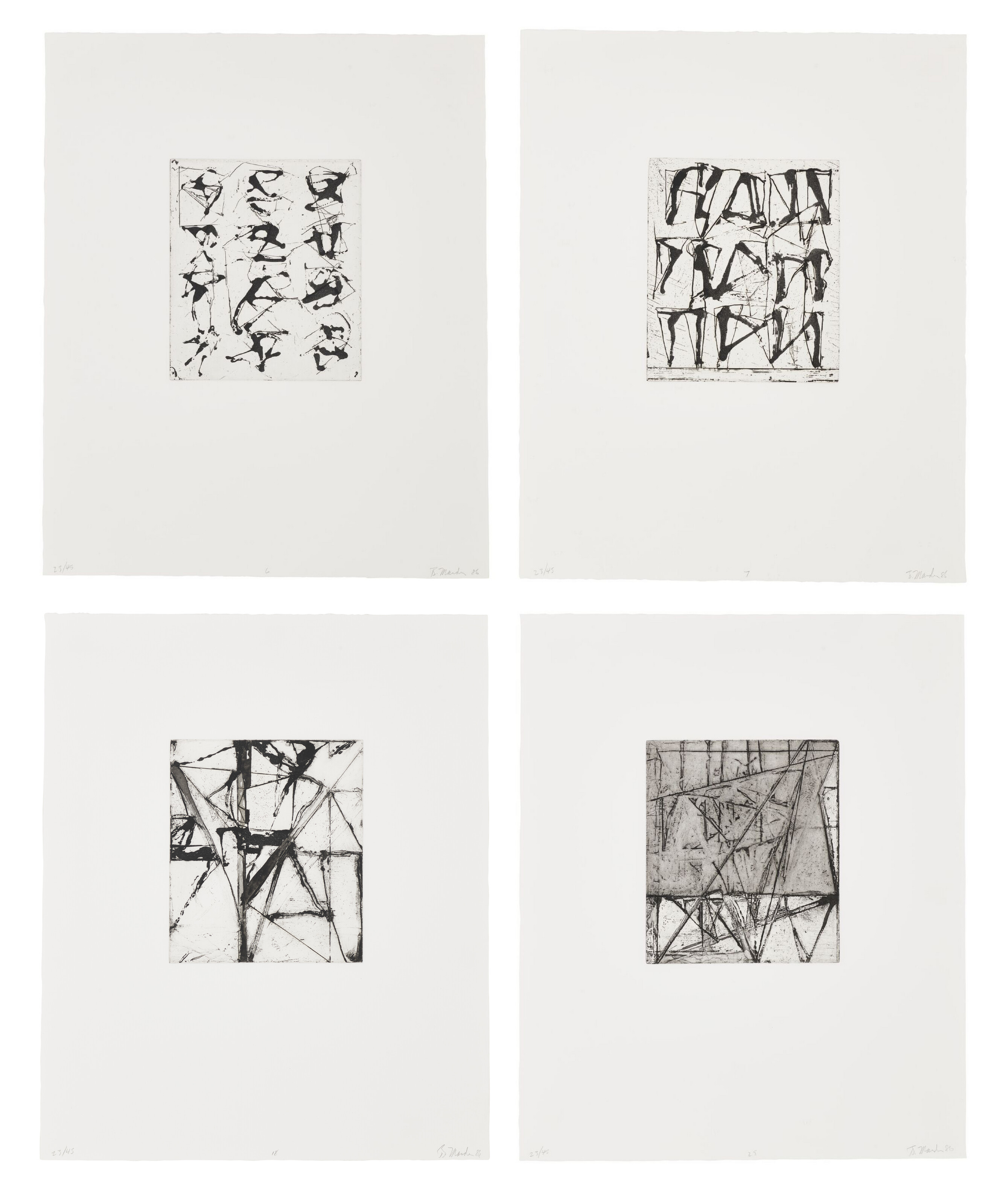 Brice Marden — Гравюры для Рексрота : четыре оттиска, изображение 1