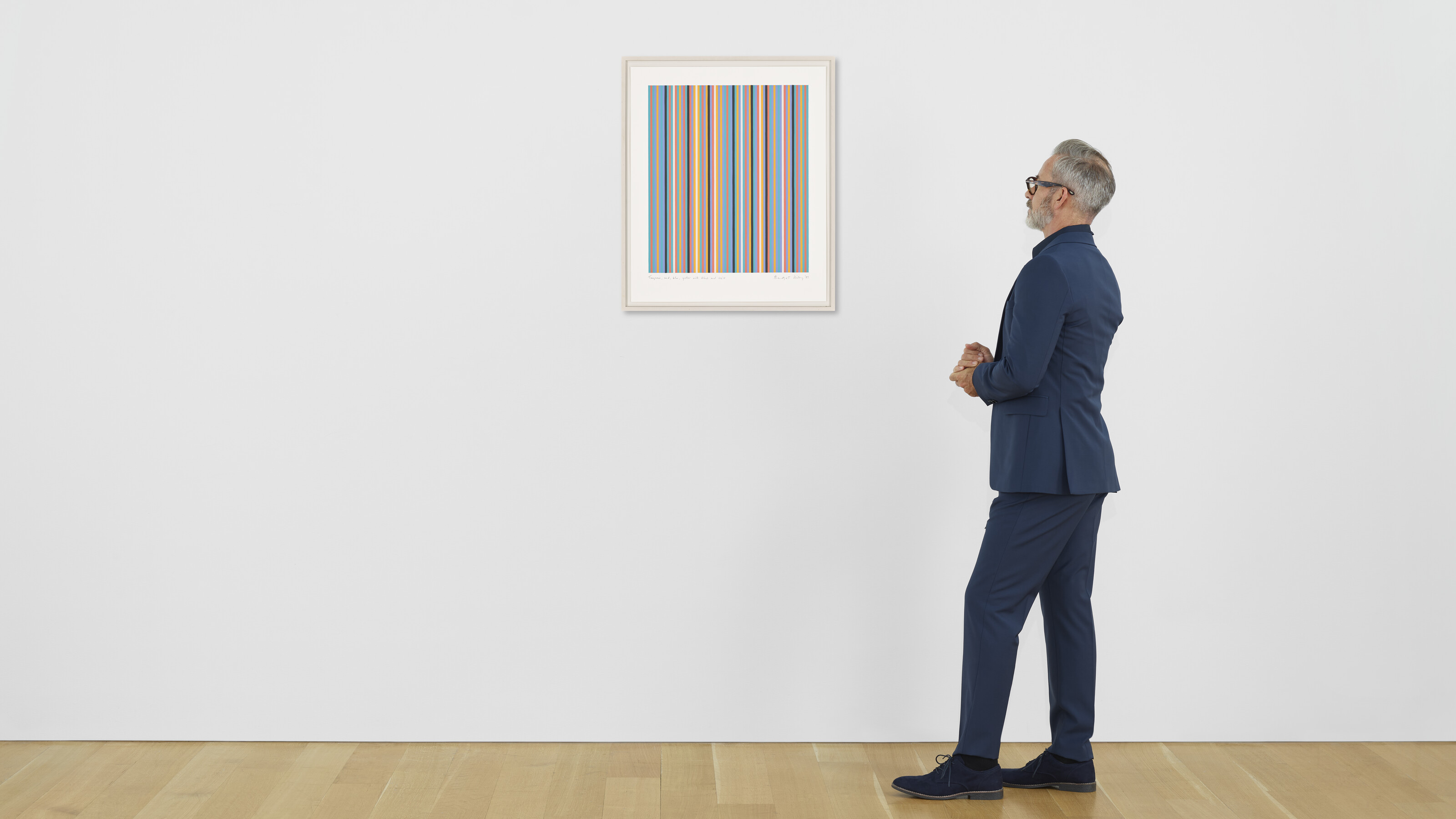 Bridget Riley — Бирюзовый, красный, синий, желтый с черным и белым, изображение 4