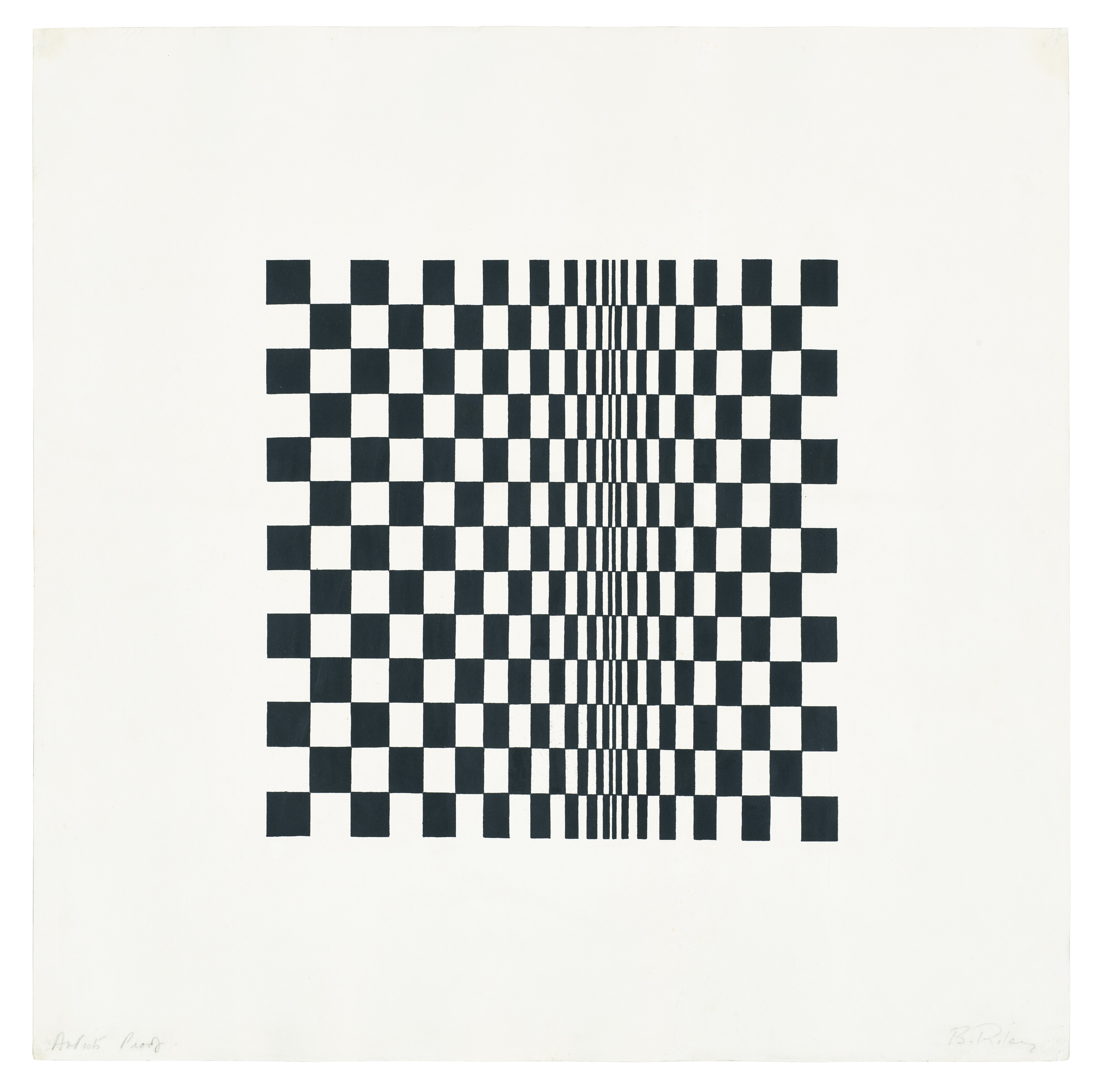 Bridget Riley — Без названия (основано на перемещении по квадратам)