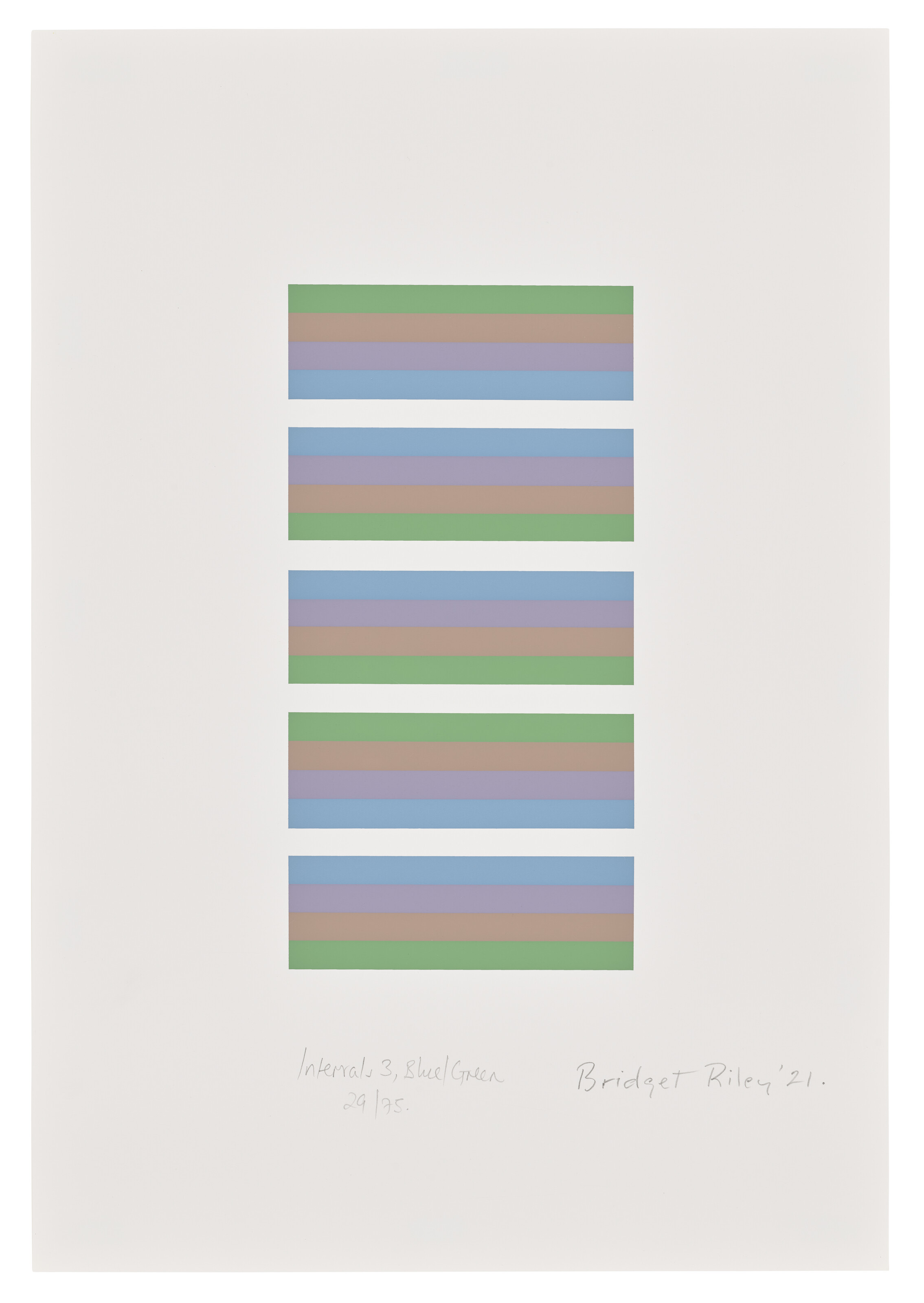 Bridget Riley — Интервалы 3, Синий/зеленый