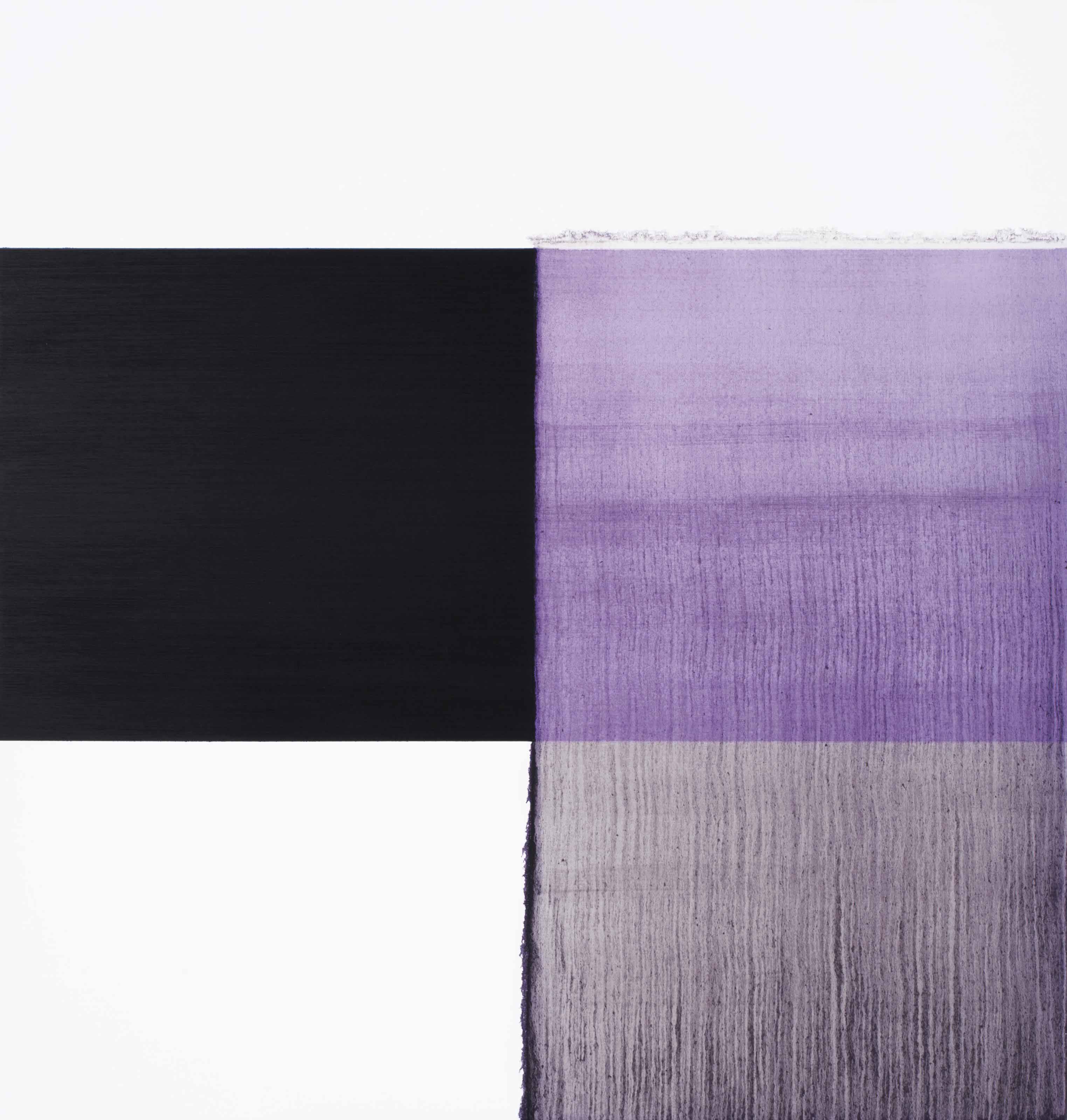 Callum Innes — Экспонированная картина, окрашенная в Черный, Красный, фиолетовый цвета