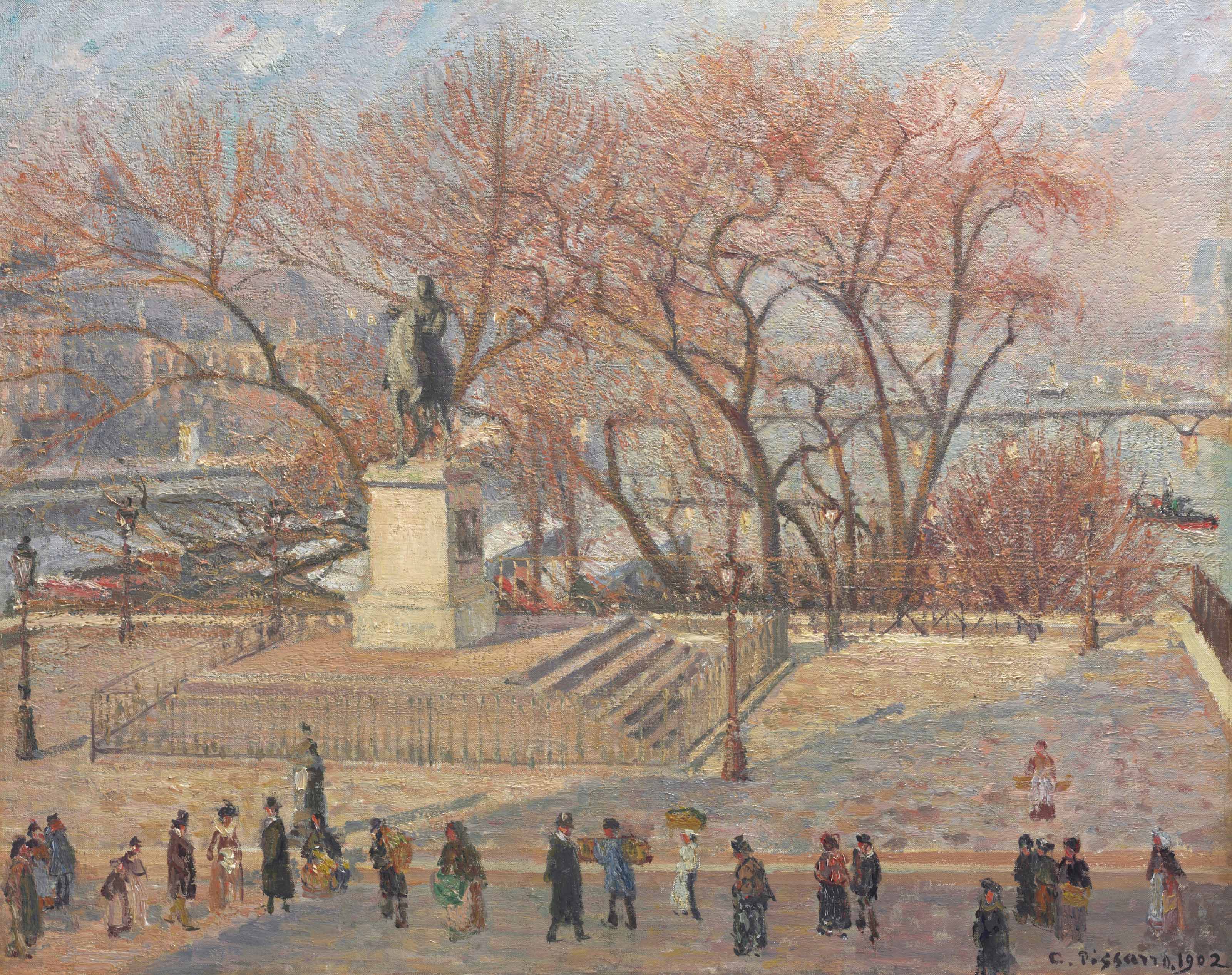 Camille Pissarro — Статуя Генриха IV, утро, Солей (2 и более серий)