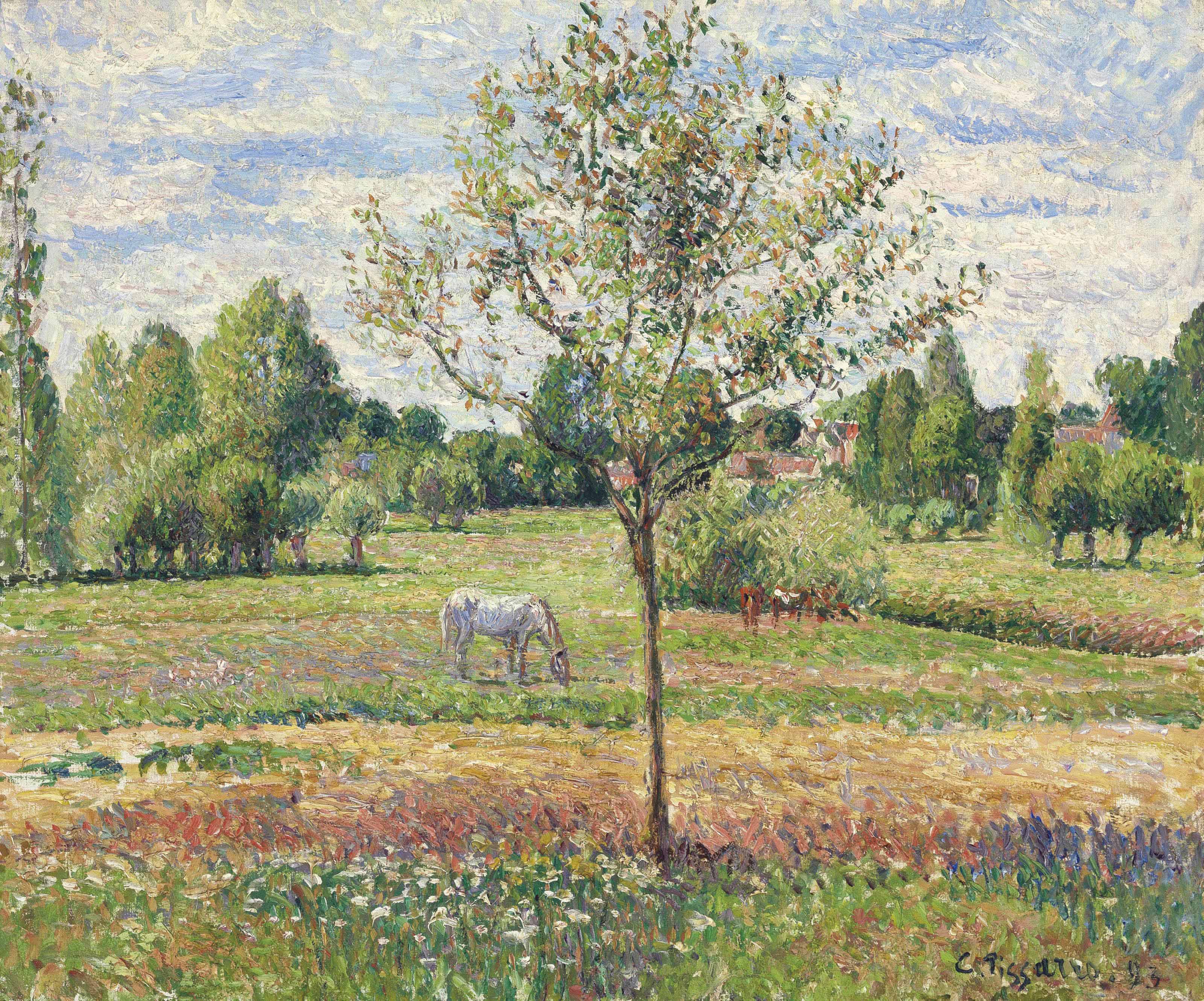 Camille Pissarro — Отель Le pré avec cheval gris, Эраньи
