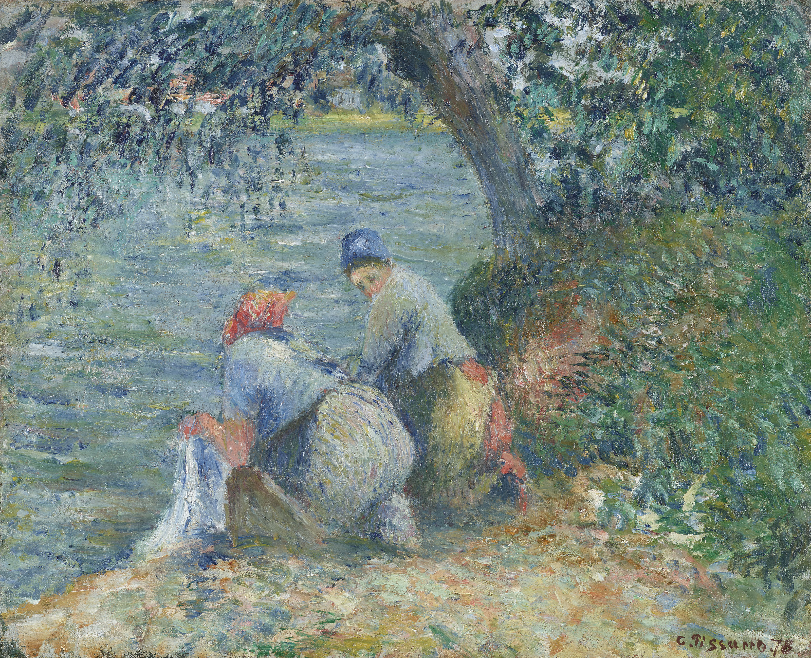 Camille Pissarro — Отель Poulailler à la maison rouge, Понтуаз (справа); Лавез на берегу моря, Понтуаз (слева), изображение 2