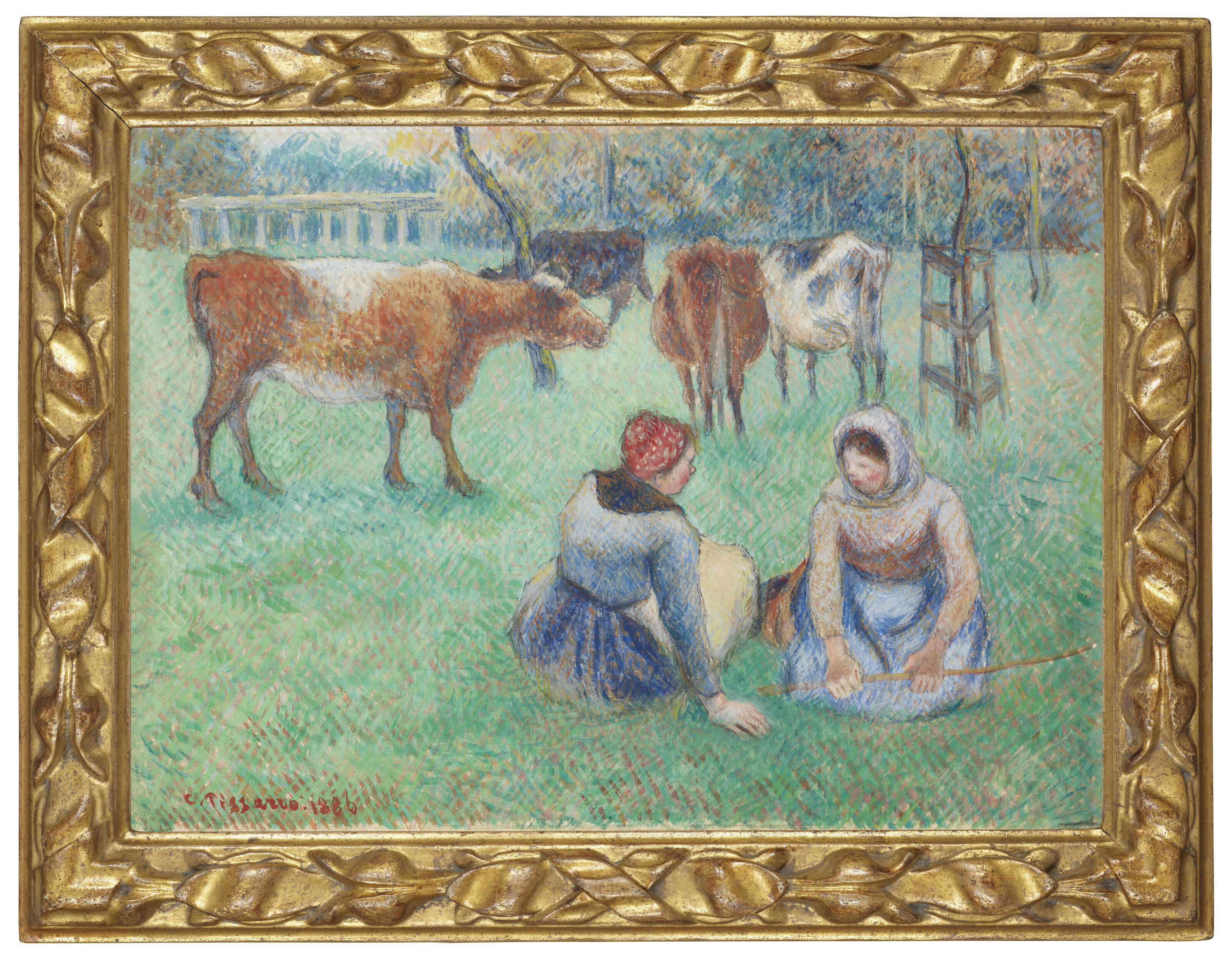 Camille Pissarro — Пейсанн помогает садовнику в работе с детьми, изображение 2