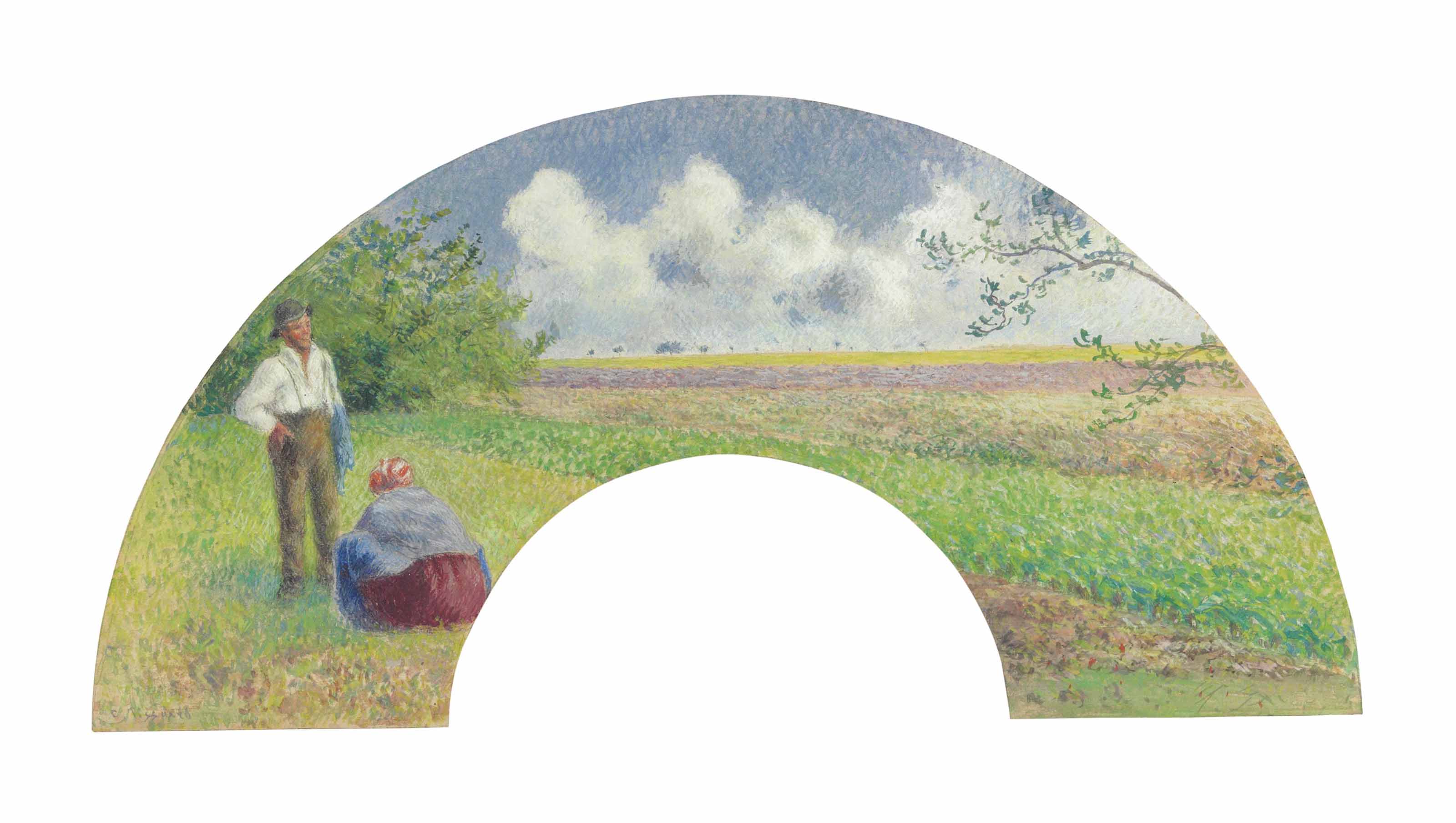Camille Pissarro — Пейсан и пейсанна танцуют на полях