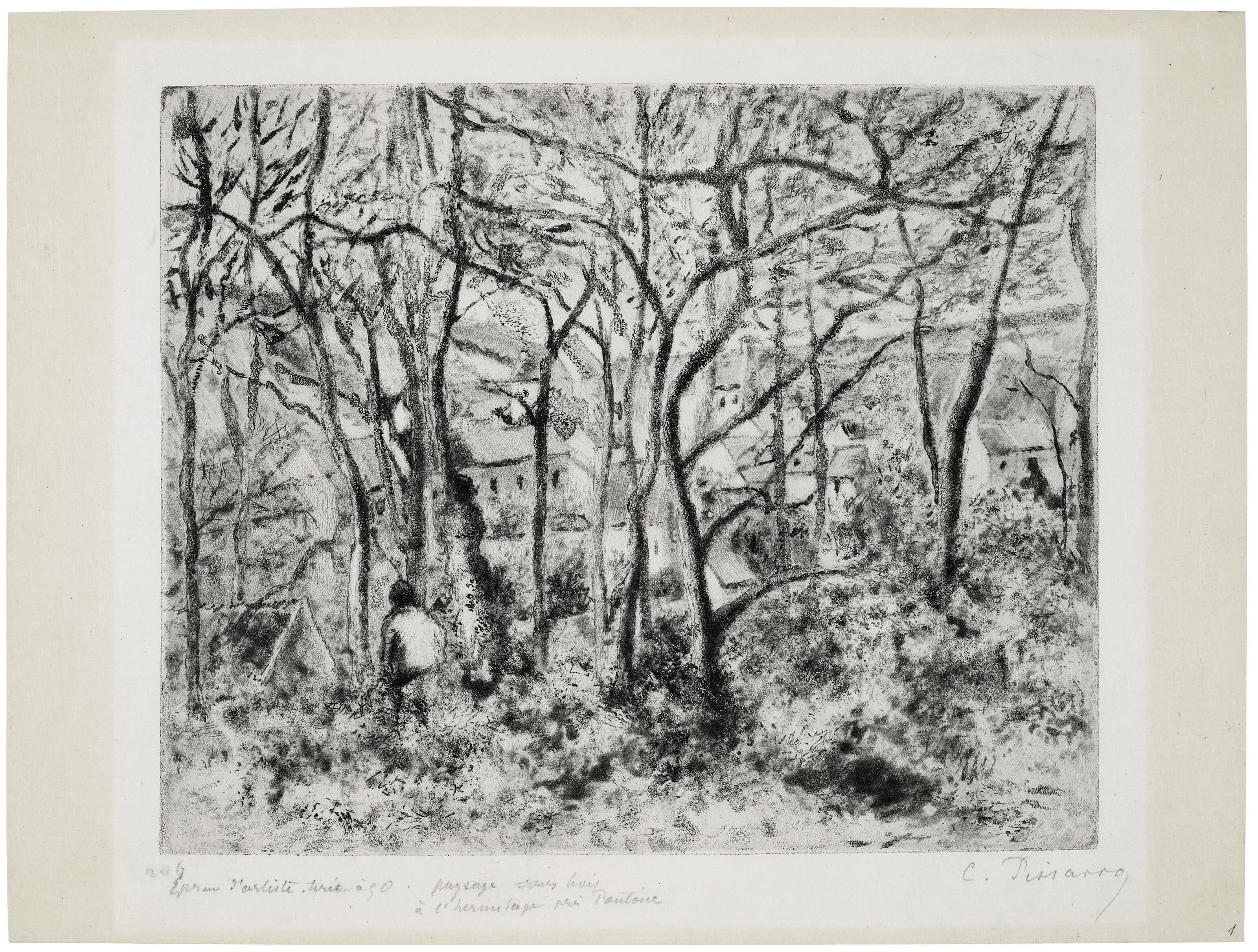 Camille Pissarro — Пейсаж-су-Буа, Эрмитаж (Понтуаз) (Лесные массивы в Эрмитаже), изображение 3