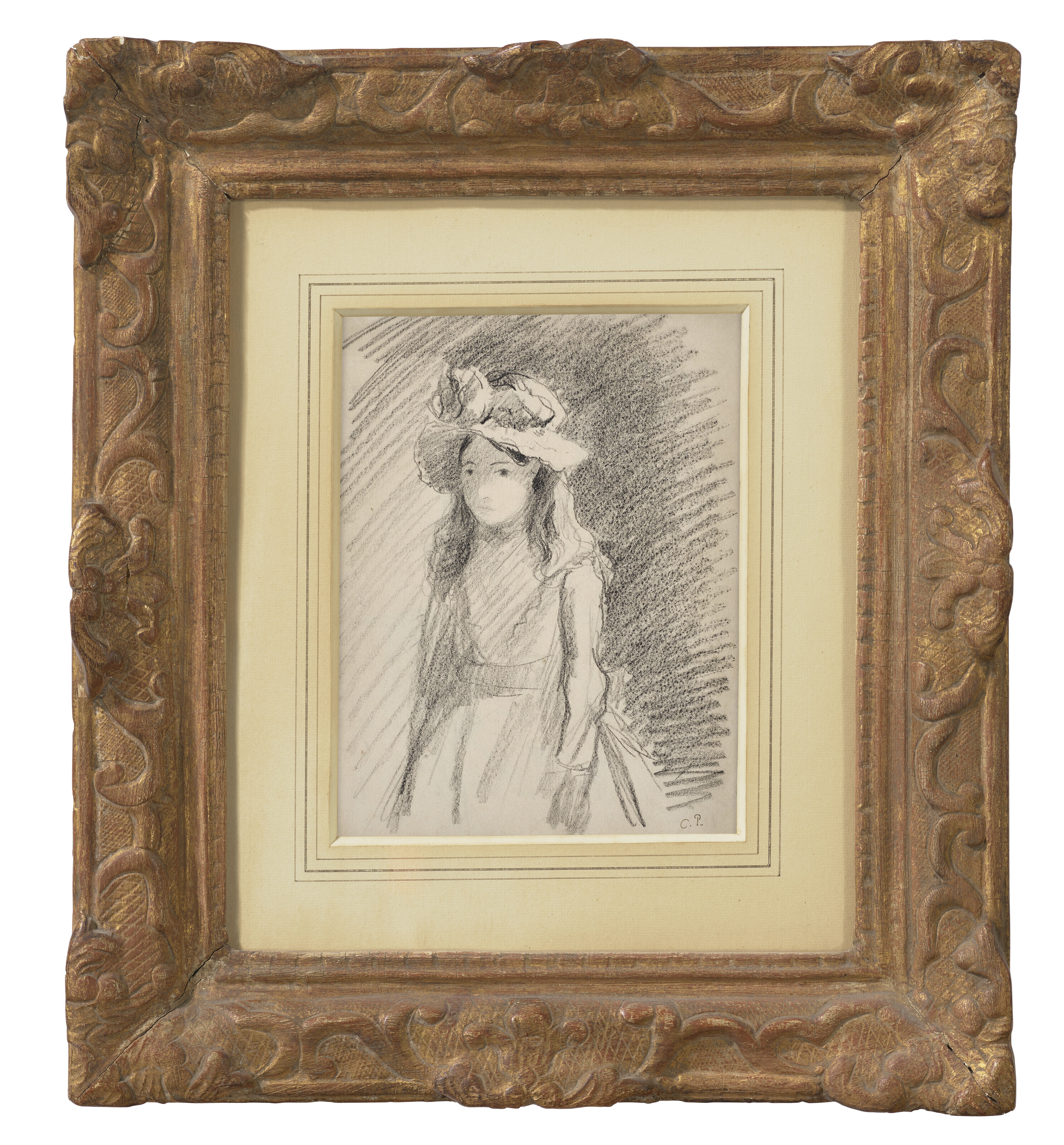 Camille Pissarro — Молодая девушка во вводной части (спереди); Этюды (сзади), изображение 2