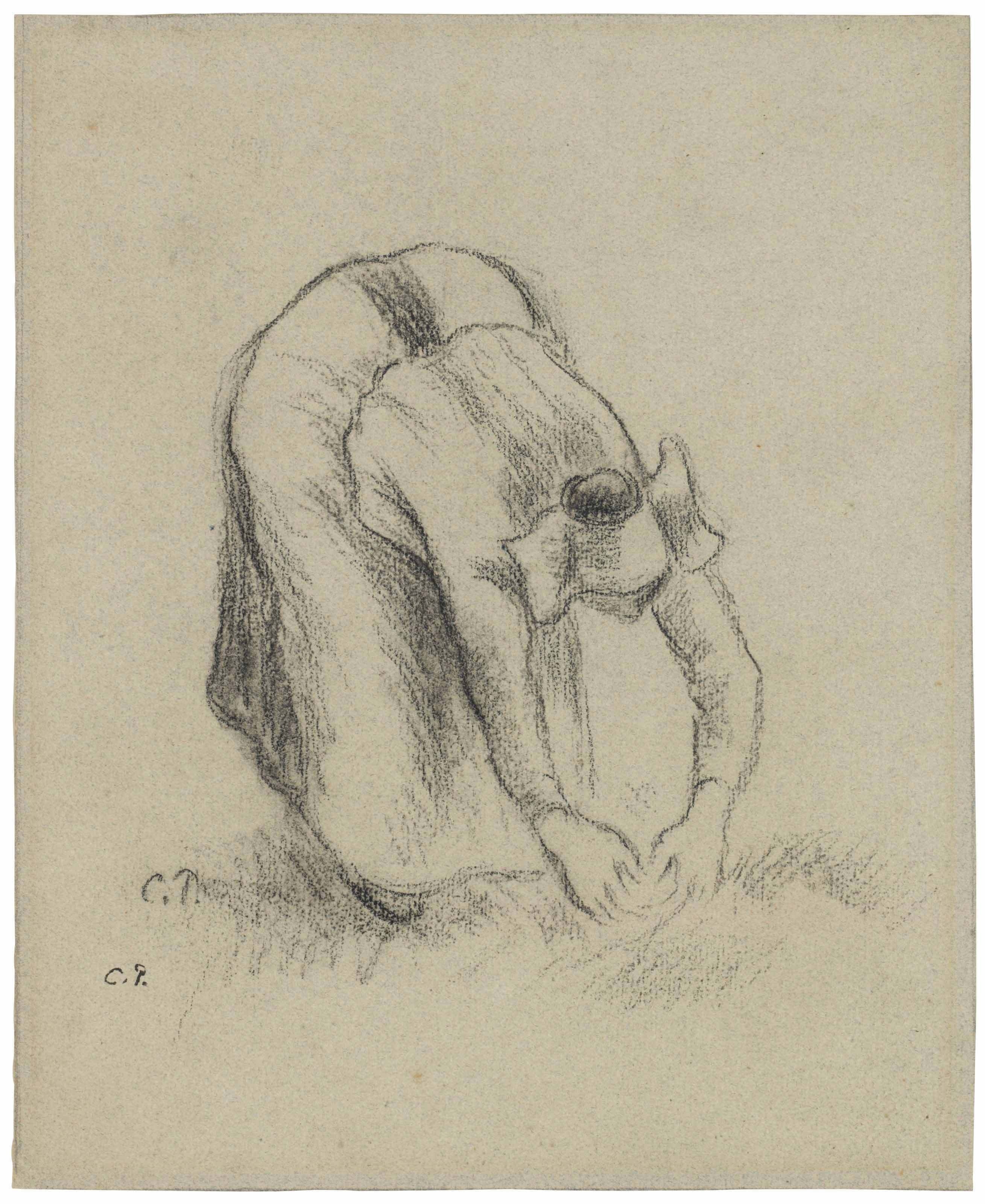 Camille Pissarro — Этюд юной пейсанне на фасолине