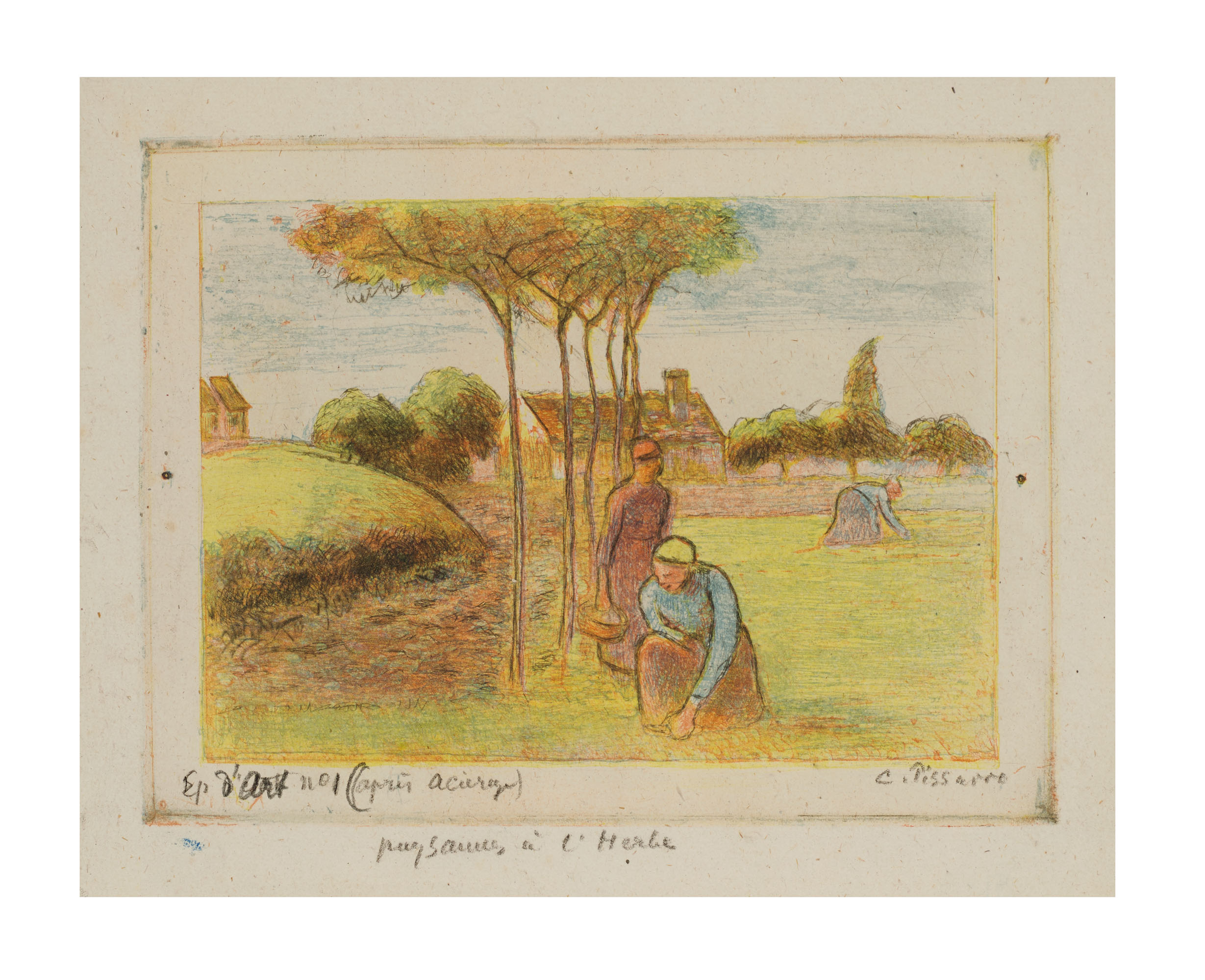 Camille Pissarro — Пейсанны на траве