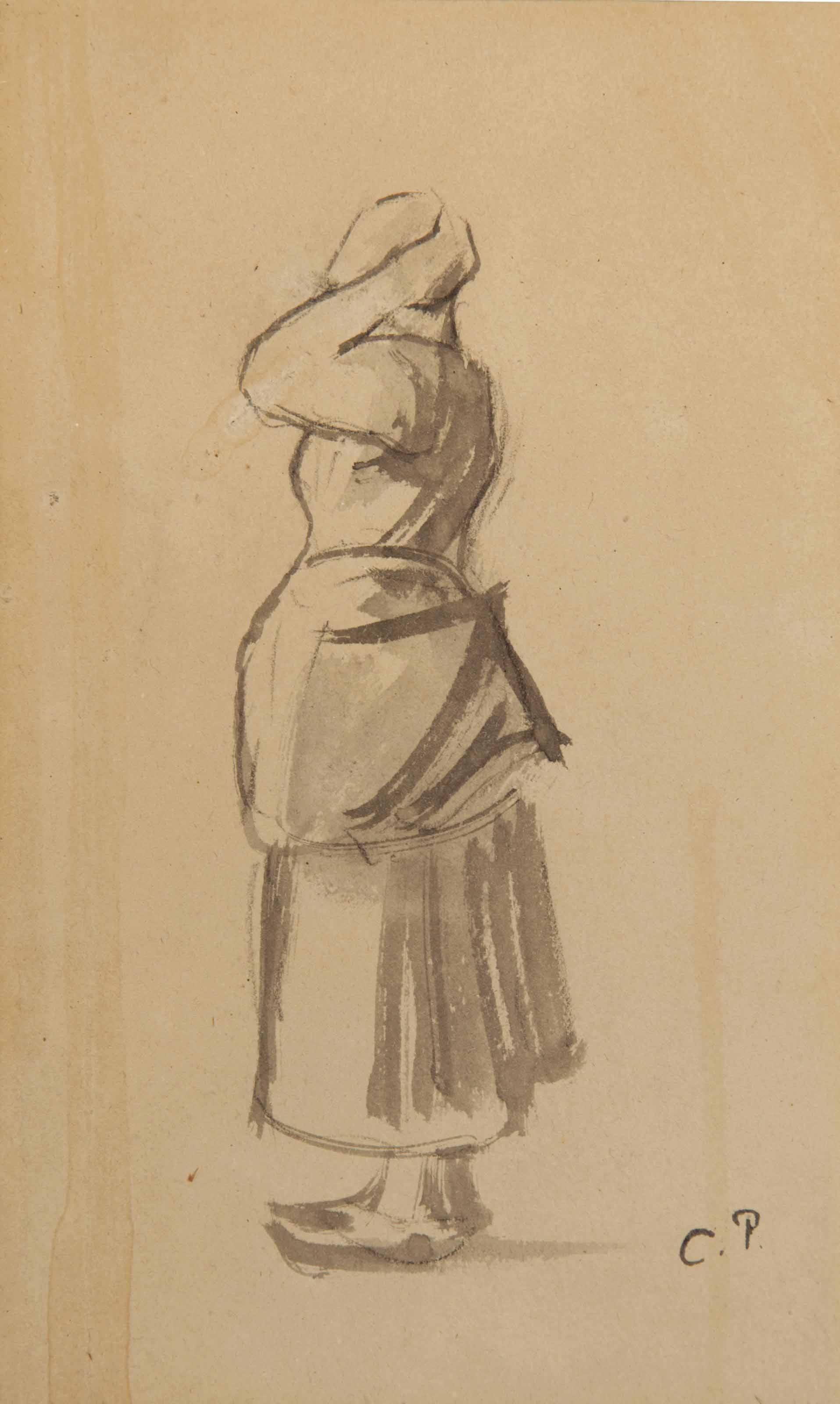 Camille Pissarro — Пейсанн-де-дос (спереди и сзади)
